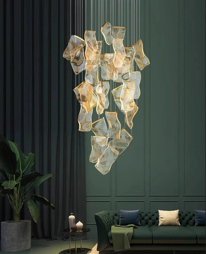 Jonas Postmodern Style Staircase Pendant Chandelier Light - Modern Ceiling Lighting Fixture for Foyer, Stairwell & Dining Room Decor