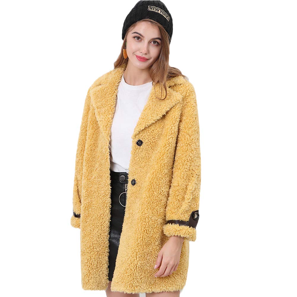 Women's Faux Fur Coat - Winter Warm Short Jacket with Turn Down Collar & Open Front Overcoat | Cozy Outerwear for Casual Outings, Date Nights & Holiday Parties