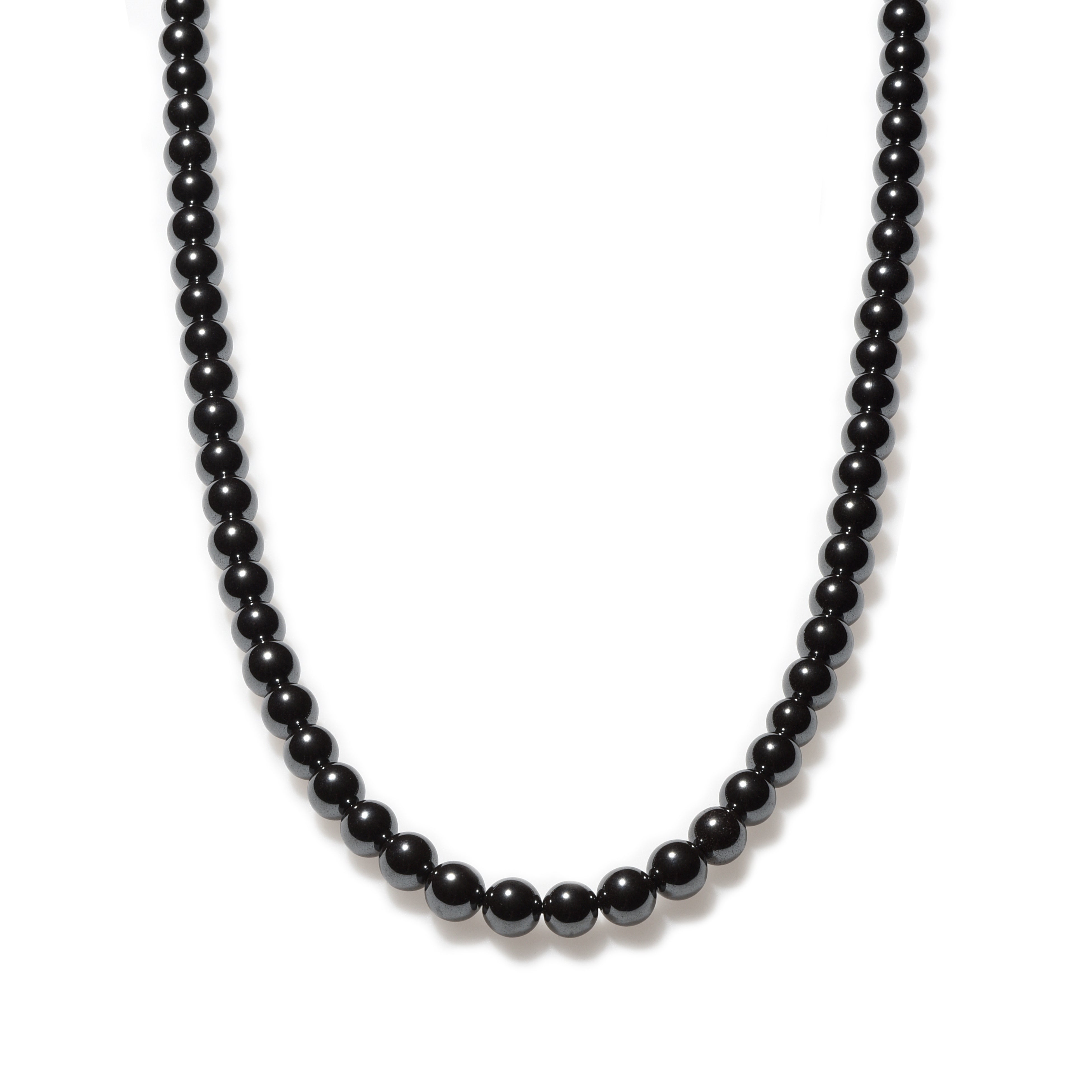 Hematite Beaded Necklace for Women - Healing Stone Jewelry with Magnetic Therapy - Elegant Black Gemstone Bead Necklace for Stress Relief & Energy Balance | Perfect for Meditation, Yoga & Spiritual Healing