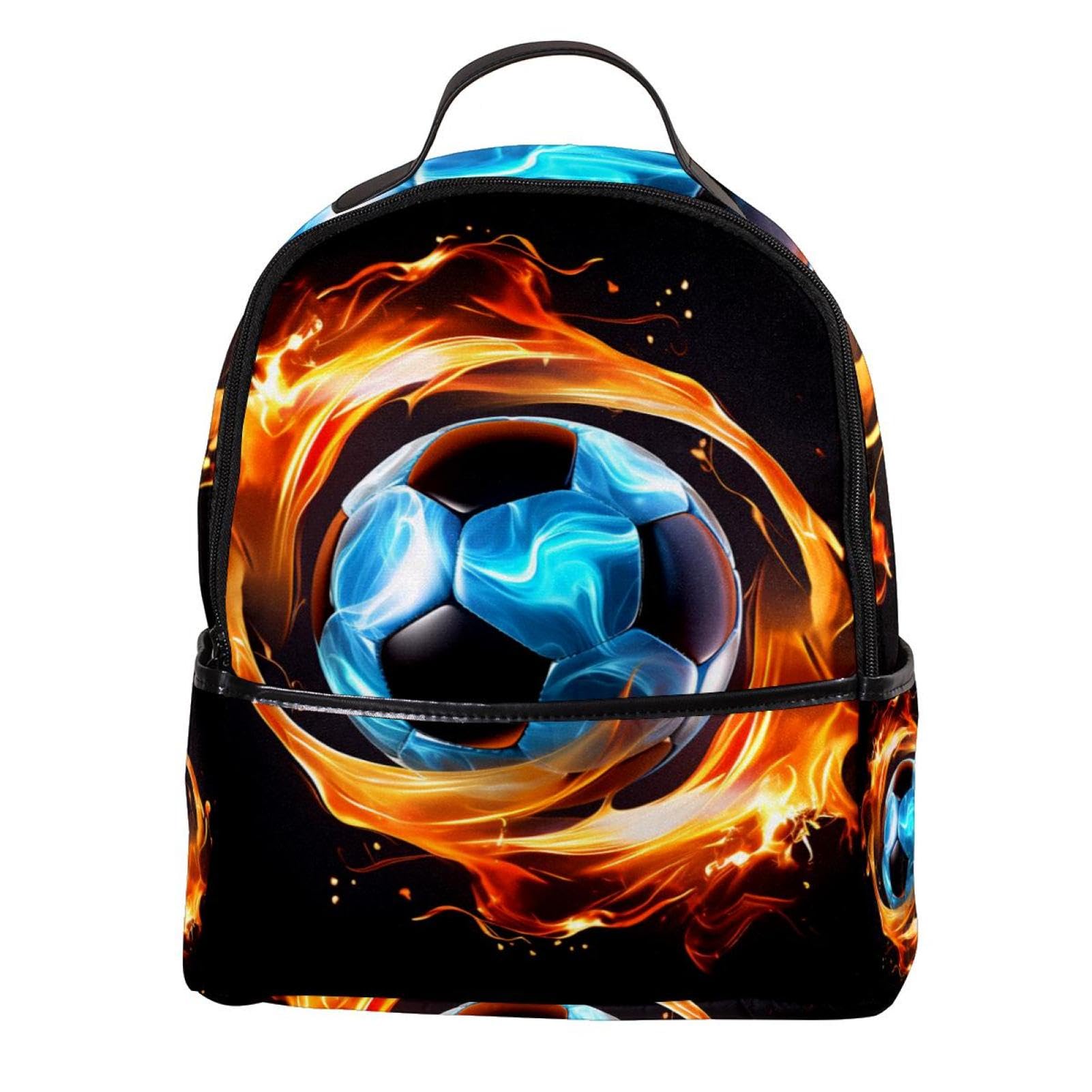 Best Travel Backpack for Men & Women - Durable Flaming Football Design Backpack for Hiking, Camping & Daily Commute