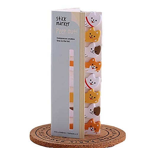 6pcs Cute Animal Shape Stickers Set - Doggy Self-Adhesive Note Pads & Bookmarks for Office, School, Planner & Journal Organization