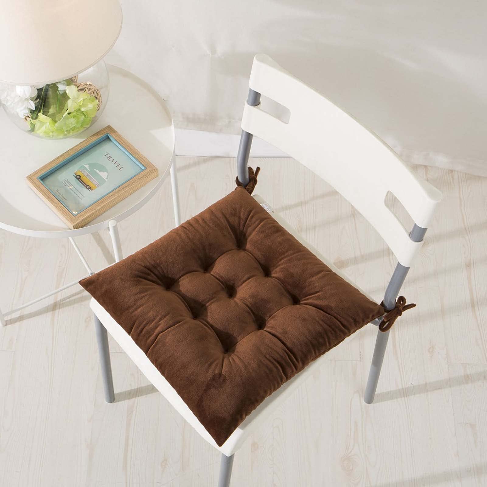 Chair Cushion with Ties - Thick & Comfortable 100% Polyester Seat Cushion Pads for Dining Chairs - Perfect for Home, Office, and Restaurant Seating