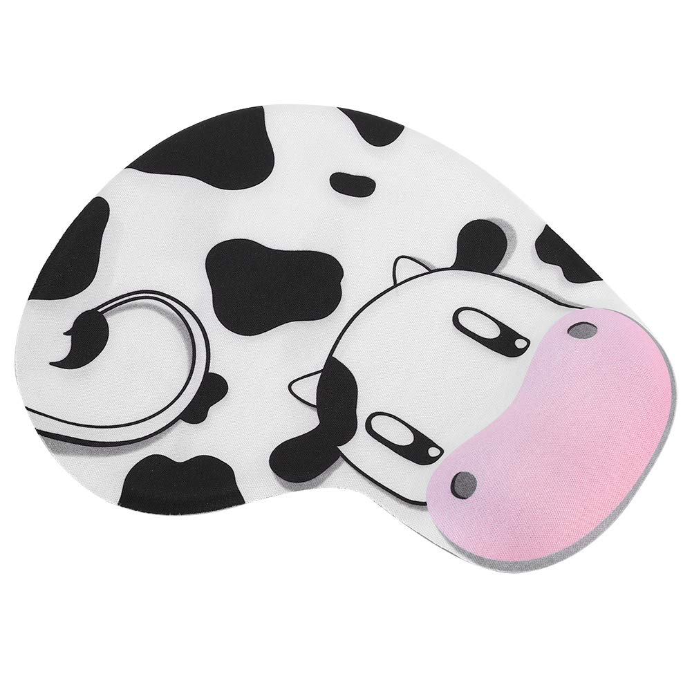 Cow Cartoon Mouse Pad with Wrist Rest - Single Sided Non-Slip Gaming Mousepad for PC, Laptop, Office & Home Use - Ergonomic Comfort for Long Gaming Sessions & Computer Work