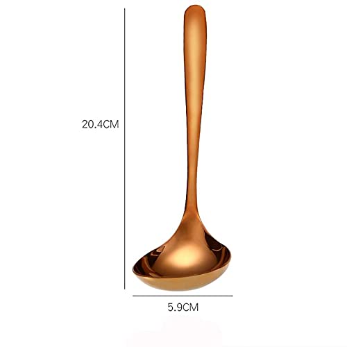 2-Pack Rose Gold 304 Stainless Steel Soup Ladle - Kitchen Serving Spoon for Soup, Sauce, Gravy & Stew - Elegant Dining & Buffet Serving Utensil Set