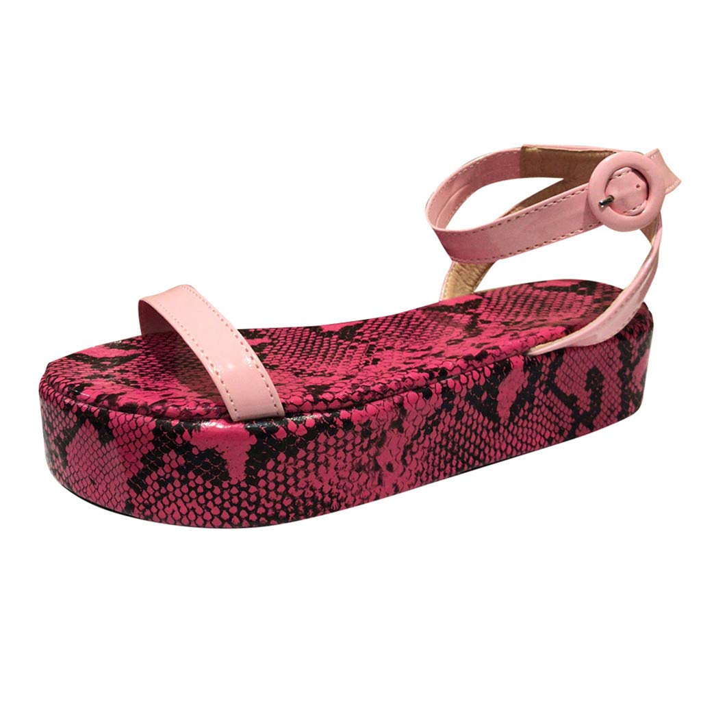 Women's Wide Width Wedge Sandals with Ankle Buckle - 2020 Fashion Summer Beach Sandals, Open Toe Espadrille Platform Shoes for Casual Outings & Vacation Wear