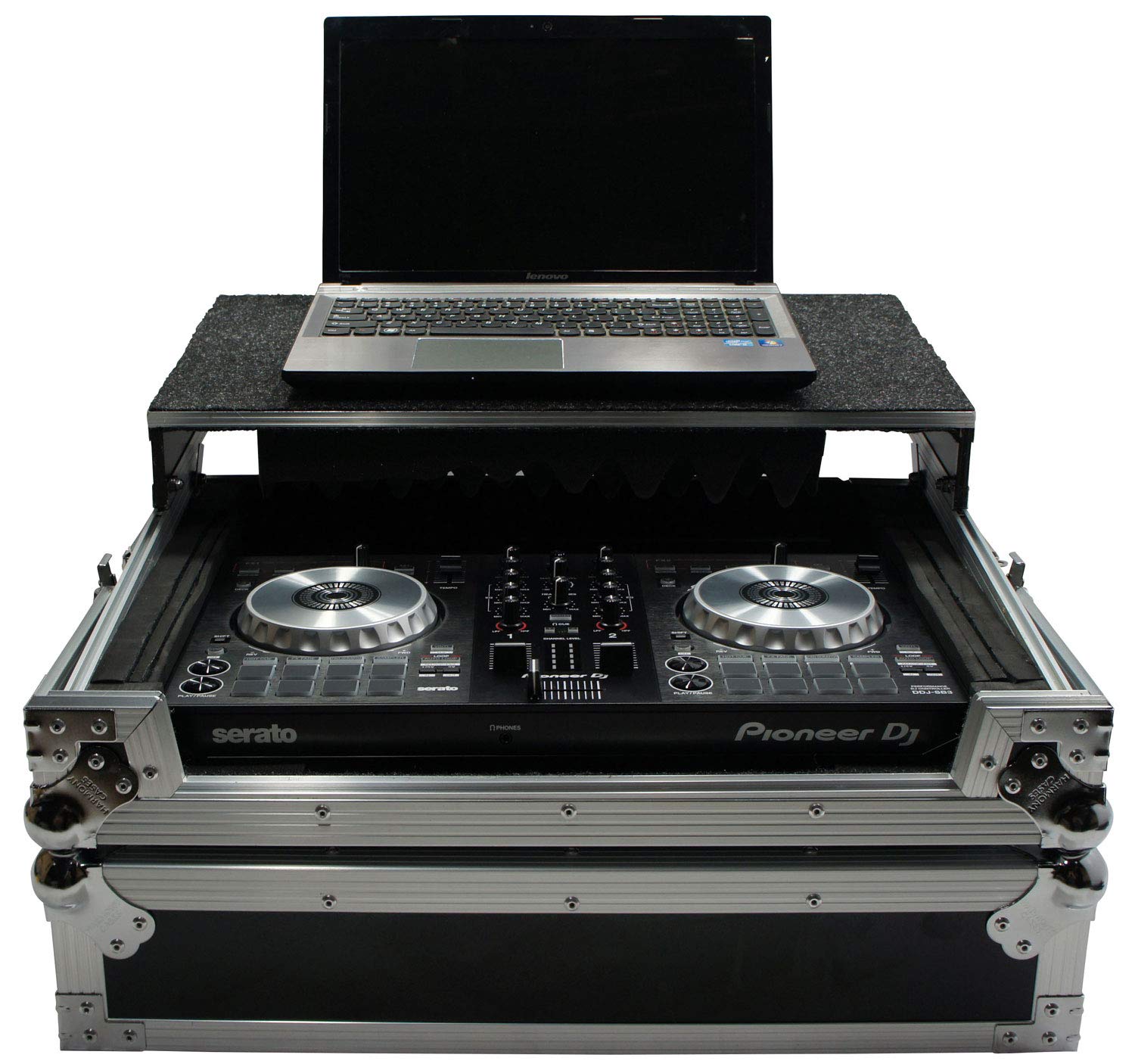 Harmony Audio HCMINILT Flight Glide Laptop Stand & DJ Case - Compatible with Traktor Kontrol S4 | Portable DJ Setup for Travel & Live Performances