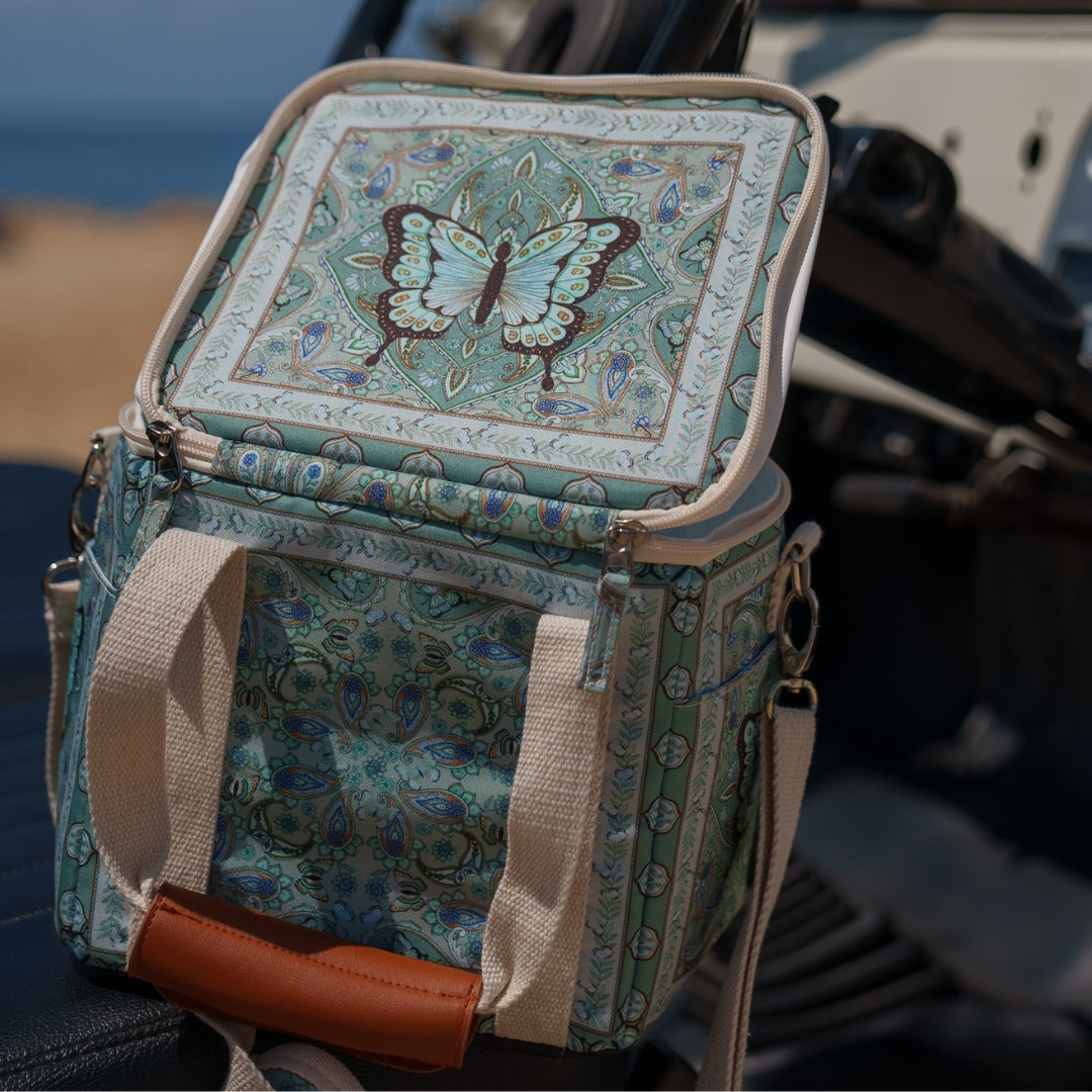 Butterfly Effect Mini Cooler - Portable Personal Cooler for Drinks, Picnics, Beach & Outdoor Activities | Compact & Lightweight Design | Perfect for Travel, Camping, and Road Trips