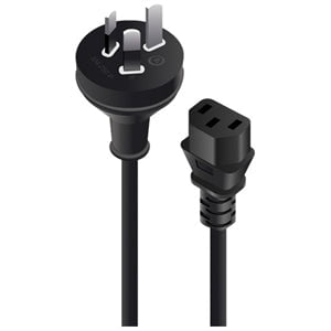 Alogic Standard Power Cord for Computers - 250V AC 10A Black 2m Cable - Compatible with Laptops, Desktops & Office Equipment - Australia