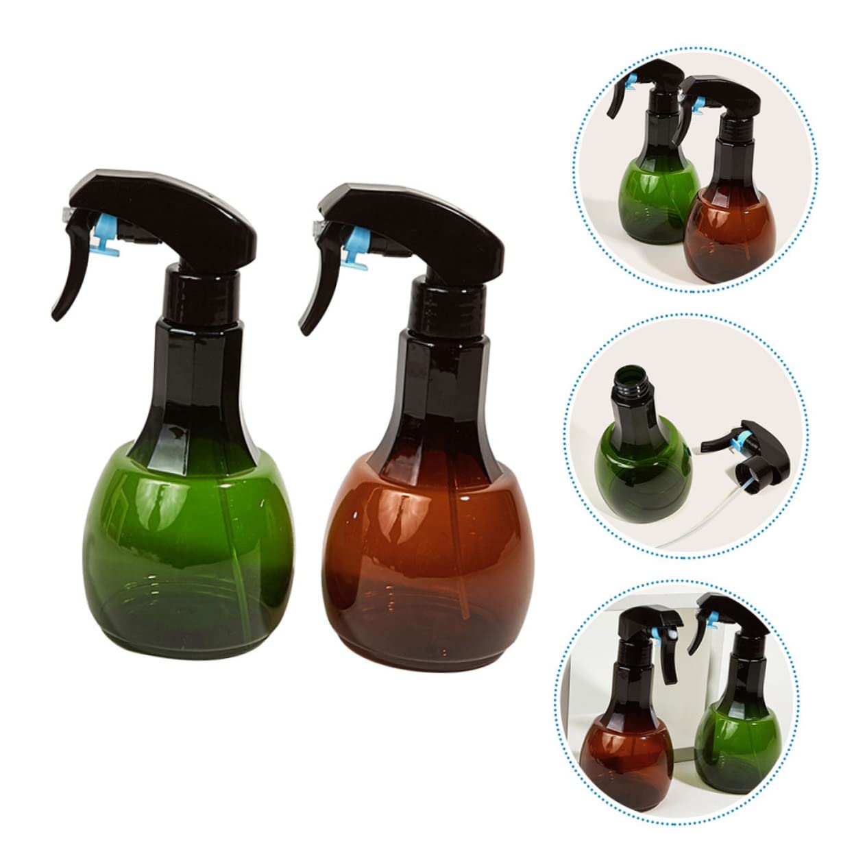 Mikinona 2 Pack 550ml Plastic Spray Bottles - Hairdressing & Barber Sprayer, Garden Watering Can, Cleaning Spray Bottle for Salon, Gardening & Home Use