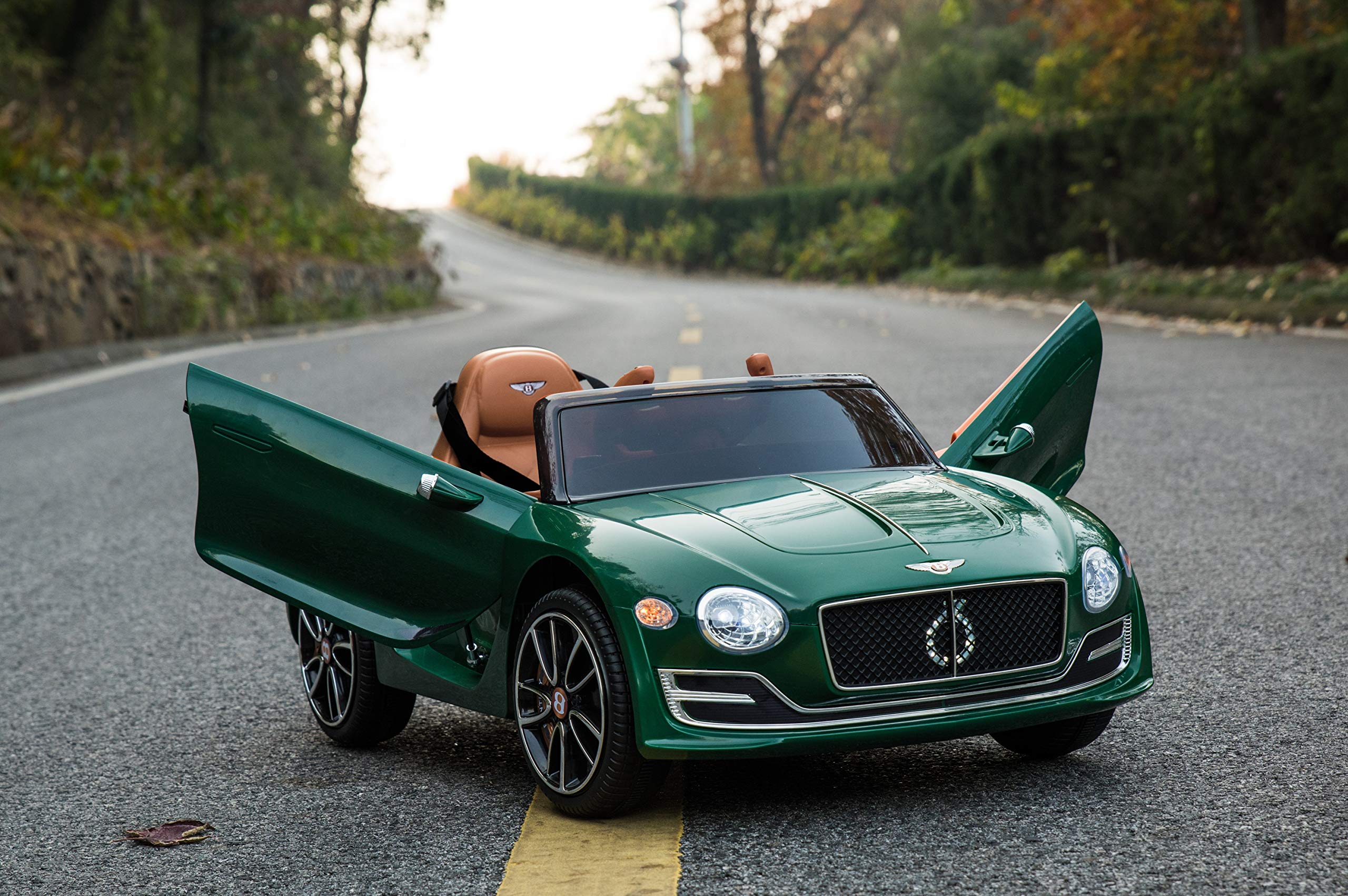 Bentley EXP12 Kids Ride-On Toy Car - 12V Battery Powered Electric 4-Wheeler with Parent Remote Control, Foot Pedal, 2 Speeds, Music, AUX & LED Headlights - Green Luxury Toy Vehicle for Boys & Girls - Perfect for Birthday Gifts, Outdoor Play & Pretend Driving Fun