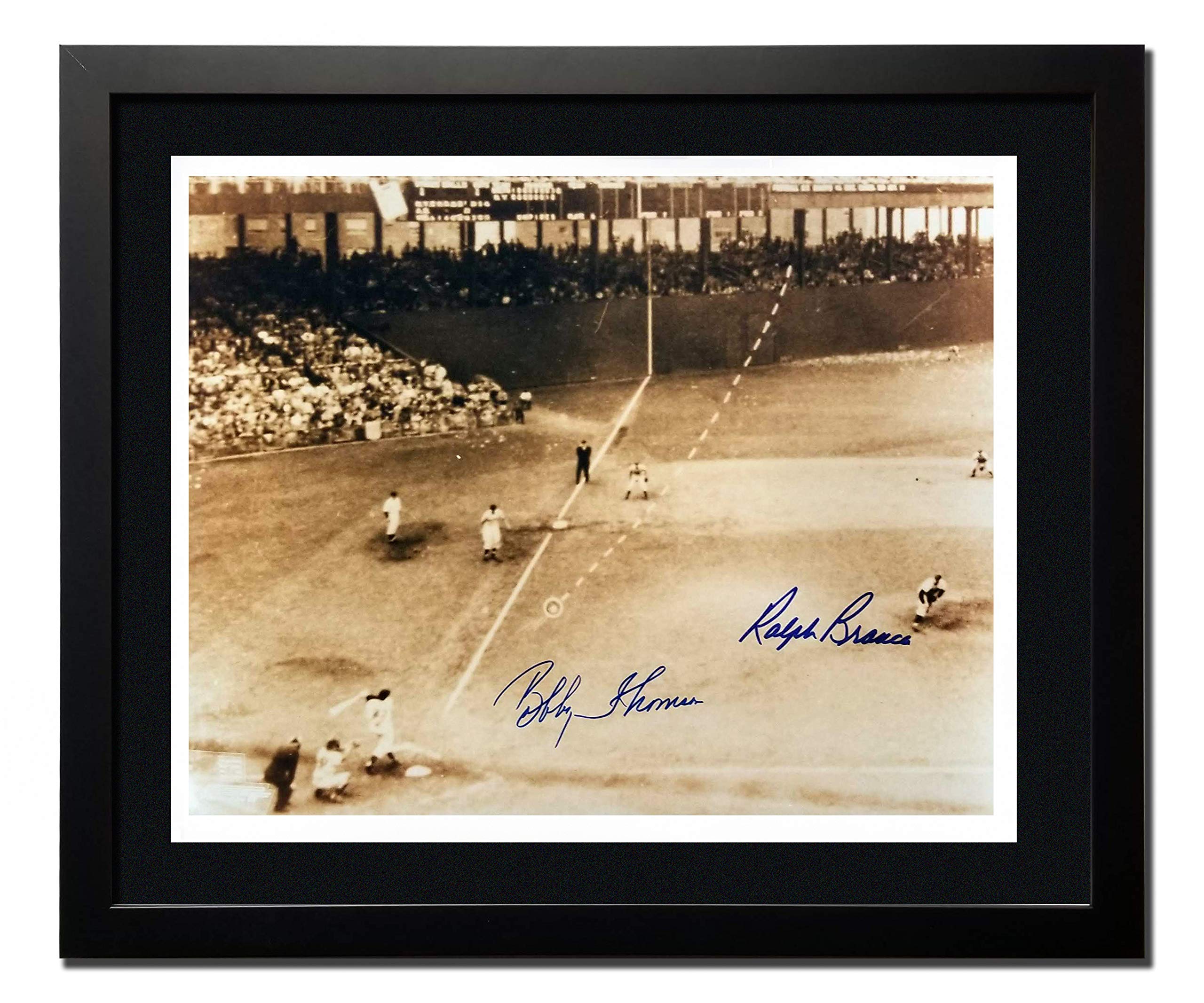 Autographed Photo of Bobby Thomson & Ralph Branca - 1951 'Shot Heard Round the World' Baseball Moment - 20x24 Inch Framed Memorabilia - Perfect for Sports Fans, Man Cave Decor, and Baseball History Collectors