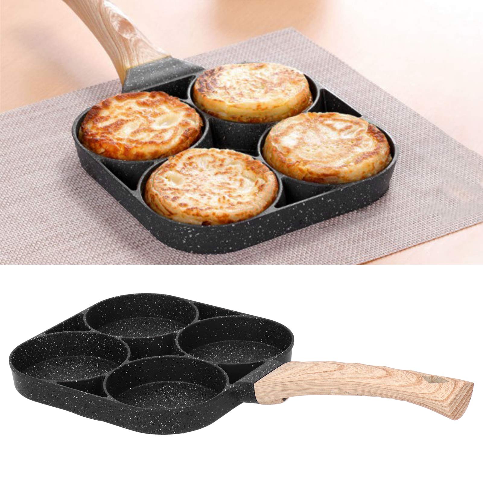 4-in-1 Nonstick Frying Pan Set - Aluminum Alloy Cookware with Ergonomic Non-Slip Handles - Perfect for Eggs, Pancakes & More - Compatible with Induction, Gas & Electric Stoves - Ideal for Breakfast Cooking, Camping & Home Kitchen Use