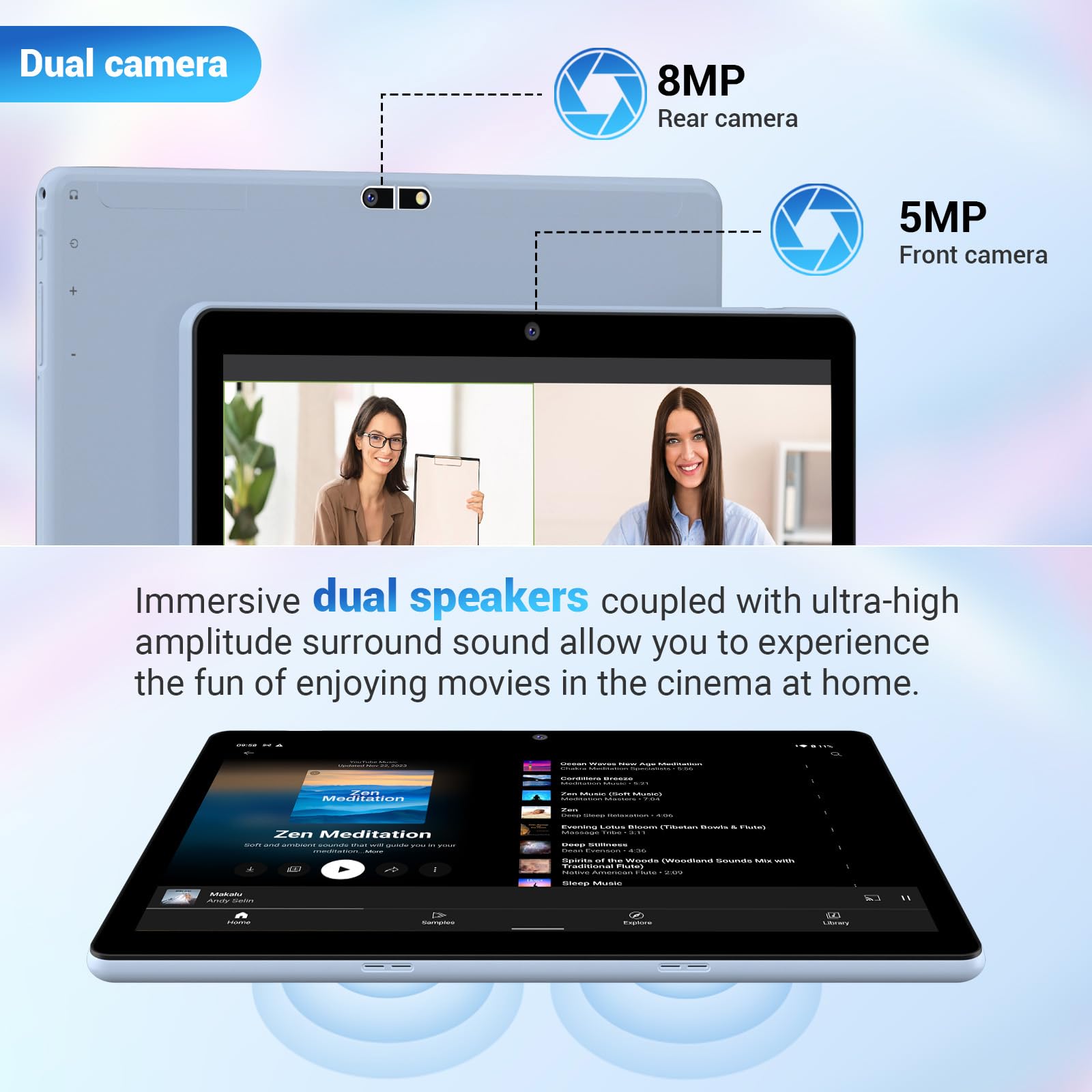 FASTWD 10 Inch Android 14 Tablet (2024 Model) - 5G WiFi Tablet PC with 36GB RAM & 128GB ROM (Expandable to 1TB), 8000mAh Battery, 2-in-1 Design Includes Keyboard, Stylus Pen & Mouse - Perfect for Work, Study & Entertainment (Blue)
