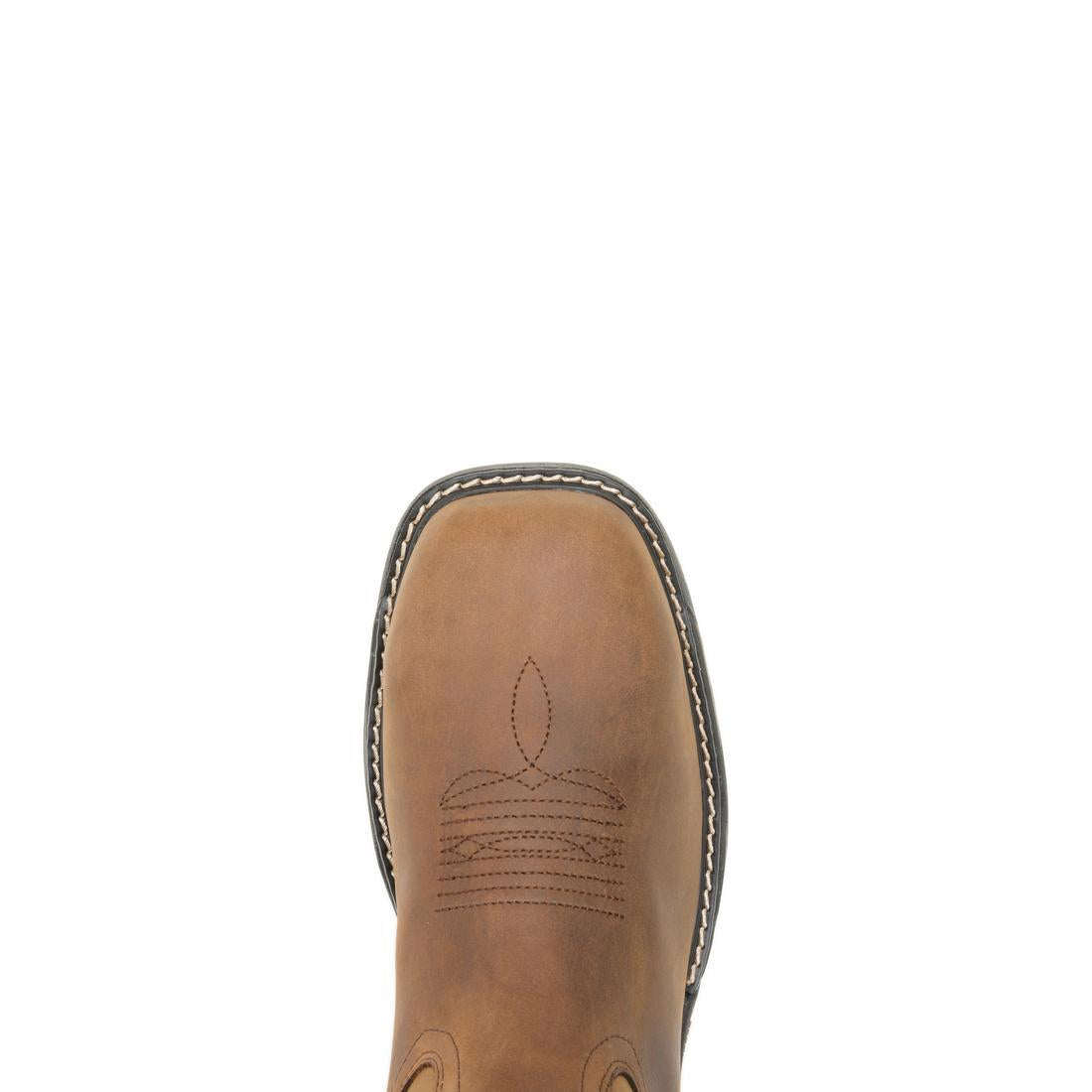 Rancher Infnty CarbonMax Slip Resistant Pull On Work Boots for Men - Dark Tan - Durable Comfort for Construction, Farming & Outdoor Work