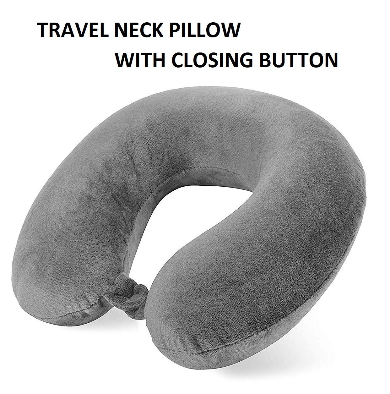 SILLYME Travel Neck Pillow - Soft & Comfortable Airplane, Train, Car Support Cushion for Sleeping (Grey) - Perfect for Long Flights, Road Trips & Office Naps