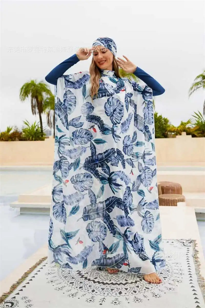 4-Piece Full Coverage Halal Burkini Swimwear Set - Modest Islamic Beachwear for Women, Swimming, Surfing & Sun Protection