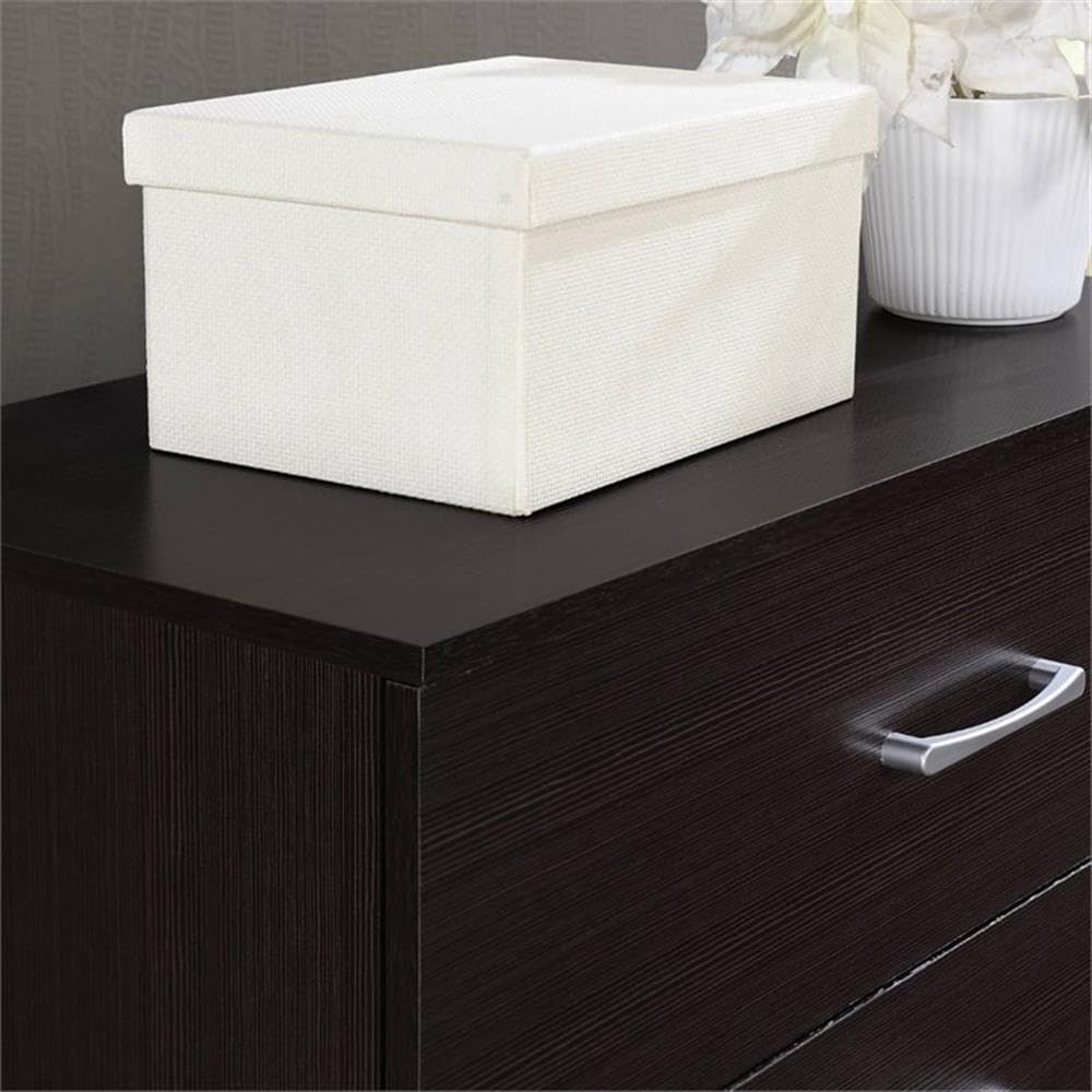 Hodedah HI3DR 3-Drawer Chest Dresser in Chocolate Finish - Perfect for Bedroom, Living Room, or Office Storage Organization