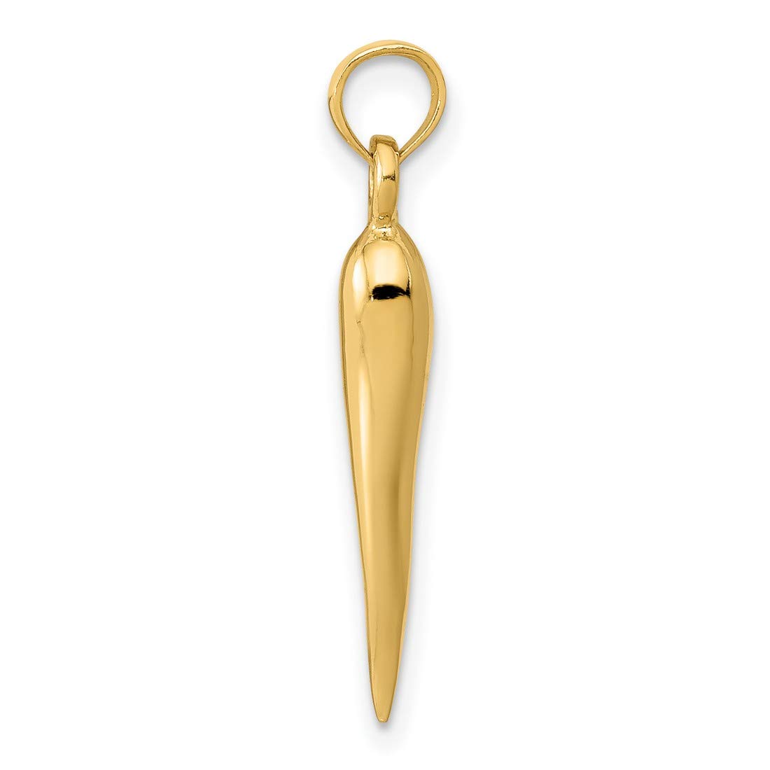 14k Solid Gold Italian Horn Pendant Necklace - Genuine Italian Cornicello Amulet for Protection & Good Luck - Perfect Gift for Birthday, Anniversary & Special Occasions