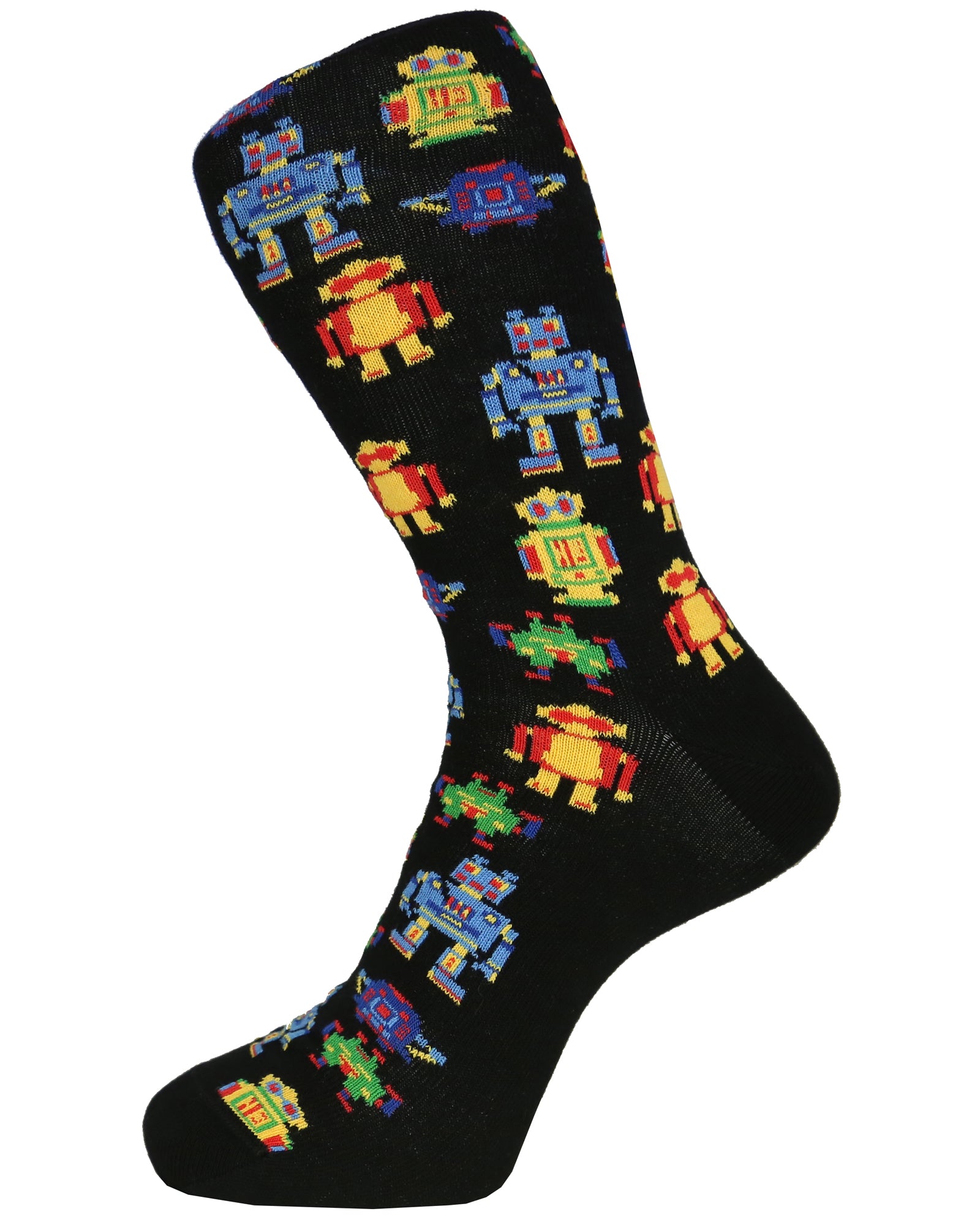 DÉCLIC Robot Socks for Men & Women - Comfortable Black Novelty Socks - Perfect for Cosplay, Gifts, and Everyday Wear