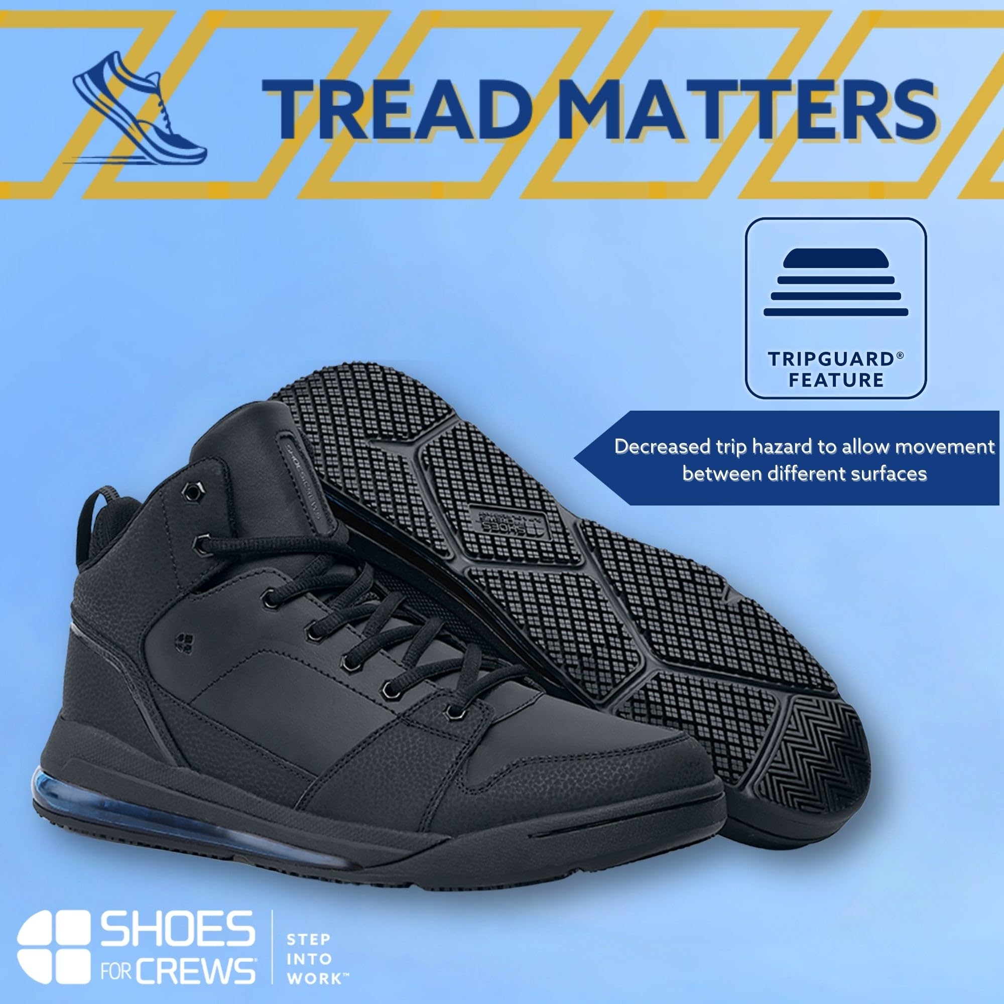 Slip-Resistant Work Shoes for Men - Shoes for Crews Tigon Non-Slip Food Service Sneakers | Durable & Comfortable for Restaurant, Kitchen & Hospitality Workers