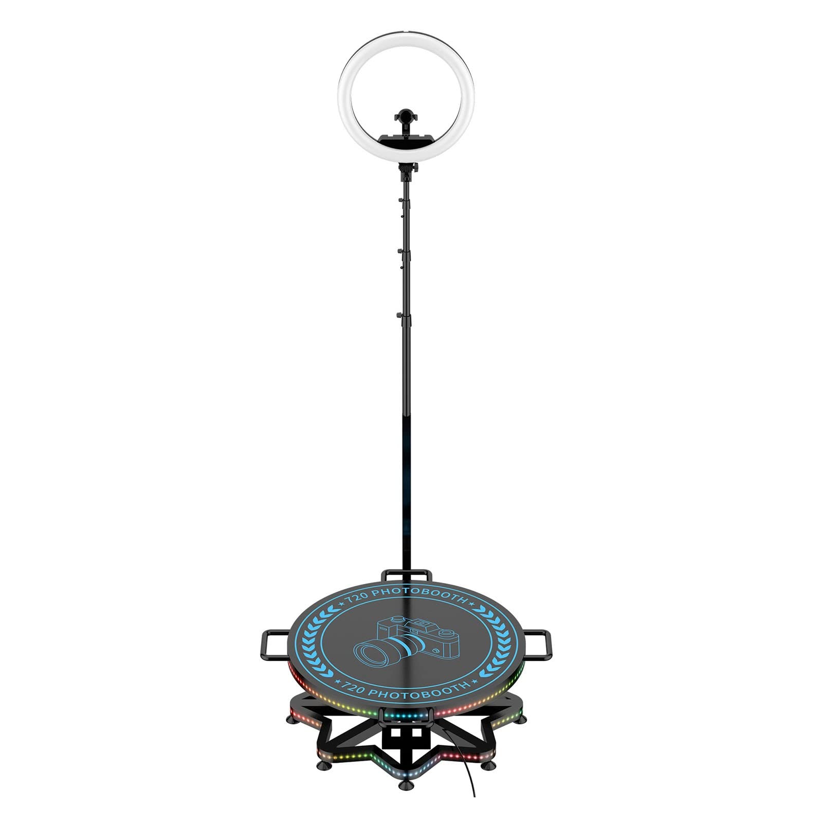 360 Photo Booth Machine - Portable Automatic Rotating Camera Stand with Ring Light for Parties & Events (26.8in/68cm) | Perfect for Weddings, Birthday Celebrations & Corporate Gatherings
