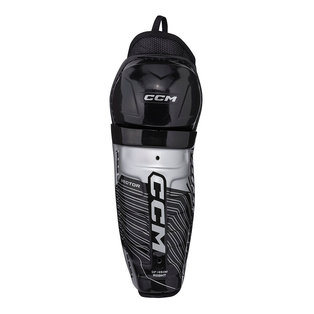CCM Tacks Vector 2023 Youth Ice Hockey Shin Guards - Protective Gear for Young Hockey Players - Perfect for Practice, Games & Training Sessions