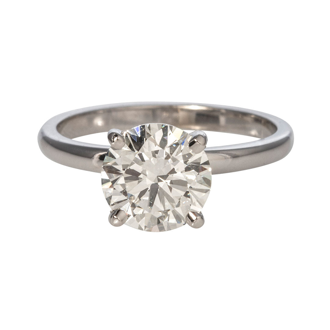 2 Carat (2ct) I Color SI1 Clarity Round Brilliant Cut Diamond Solitaire Engagement Ring in 14K White Gold - Perfect for Proposals, Weddings & Anniversaries