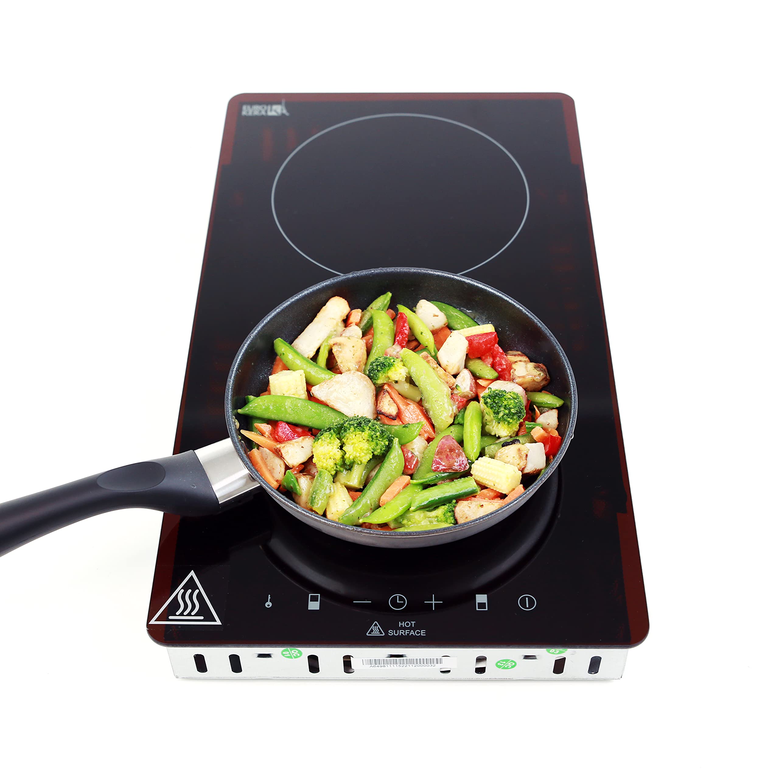 Avanti BCT115J1B-IS 2600-Watt Portable Electric Cooktop - Dual Burner Induction Stove with 9 Power Settings, Touch Controls & Timer - Easy-Clean Glass Surface, Safety Switch - Perfect for Dorms, RVs & Small Kitchens