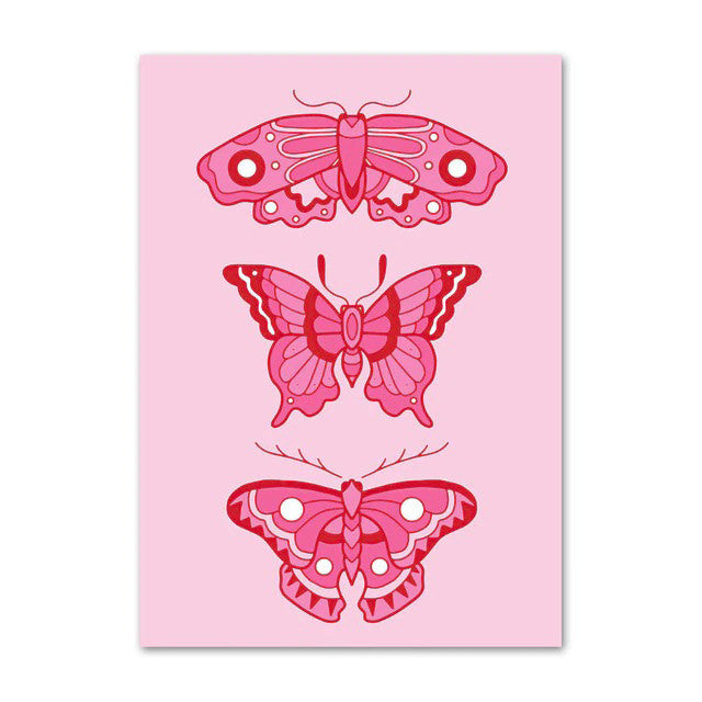 Trendy Hot Pink Girly Canvas Posters - Aesthetic Wall Art for Teen Girls' Bedroom & Dorm Room Decor