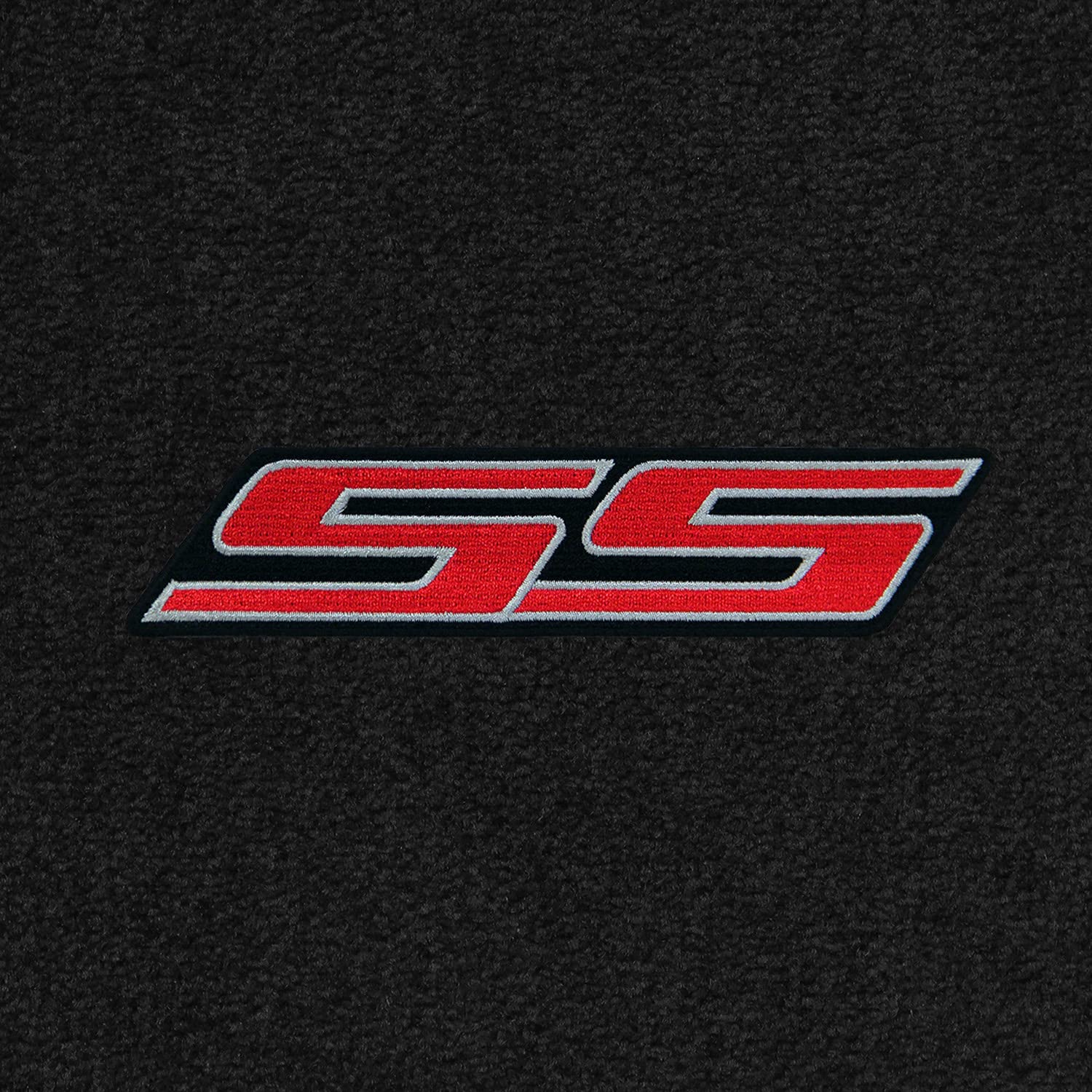 Premium Custom-Fit Carpet Floor Mats for Chevy SS 2014-2017 - Black with Red SS Logo (2-Piece Set) | Luxury Car Interior Accessories for Enhanced Comfort & Style