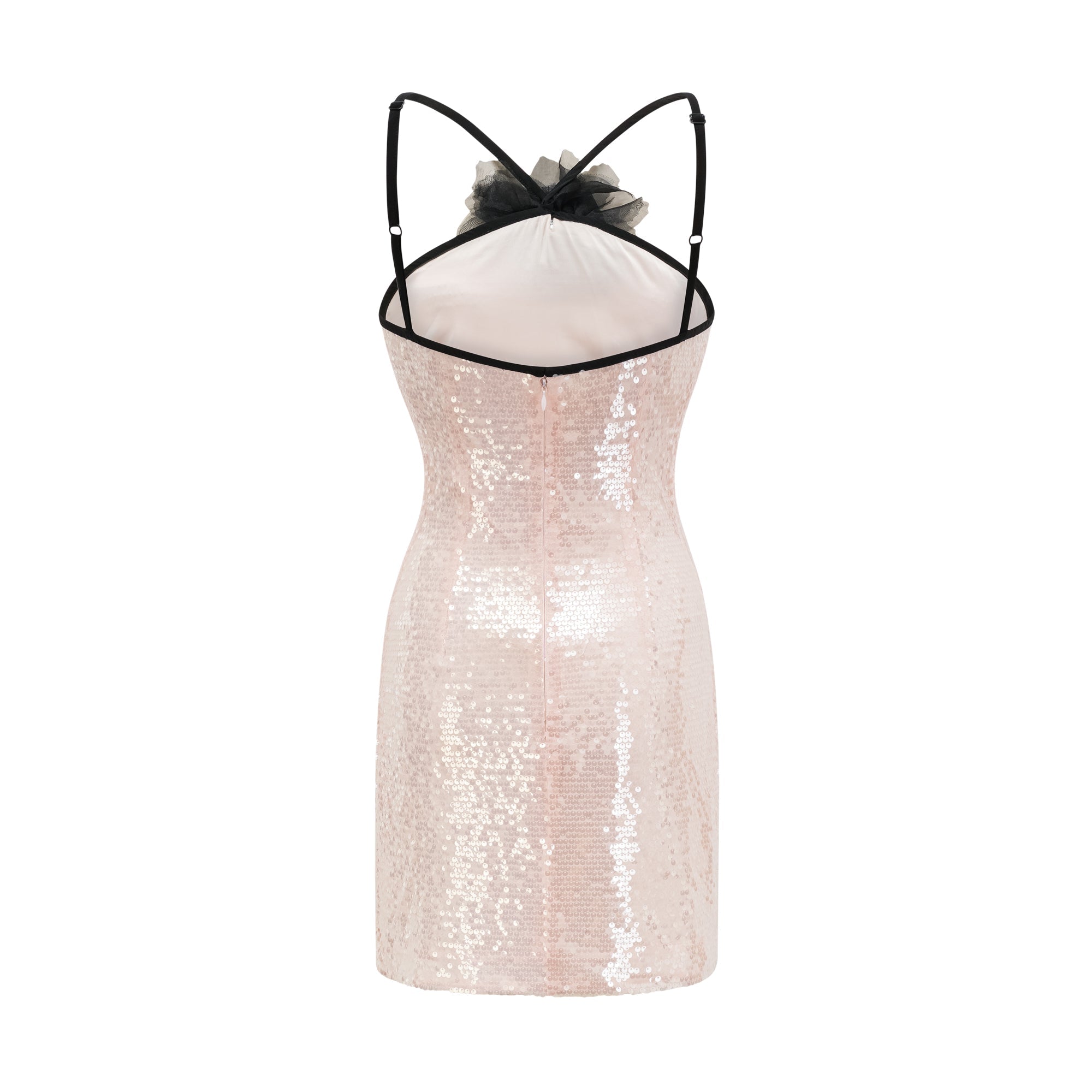 Artemis Floral Appliqué Sequined Mini Dress - Elegant Party Wear for Women, Perfect for Cocktail Parties, Weddings & Evening Events