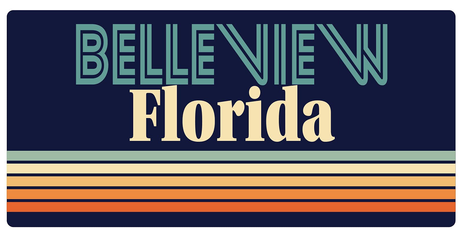 Belleview Florida Retro Fridge Magnet 5 x 2.5 Inch - Vintage Souvenir for Refrigerators, Metal Cabinets & Office Decor
