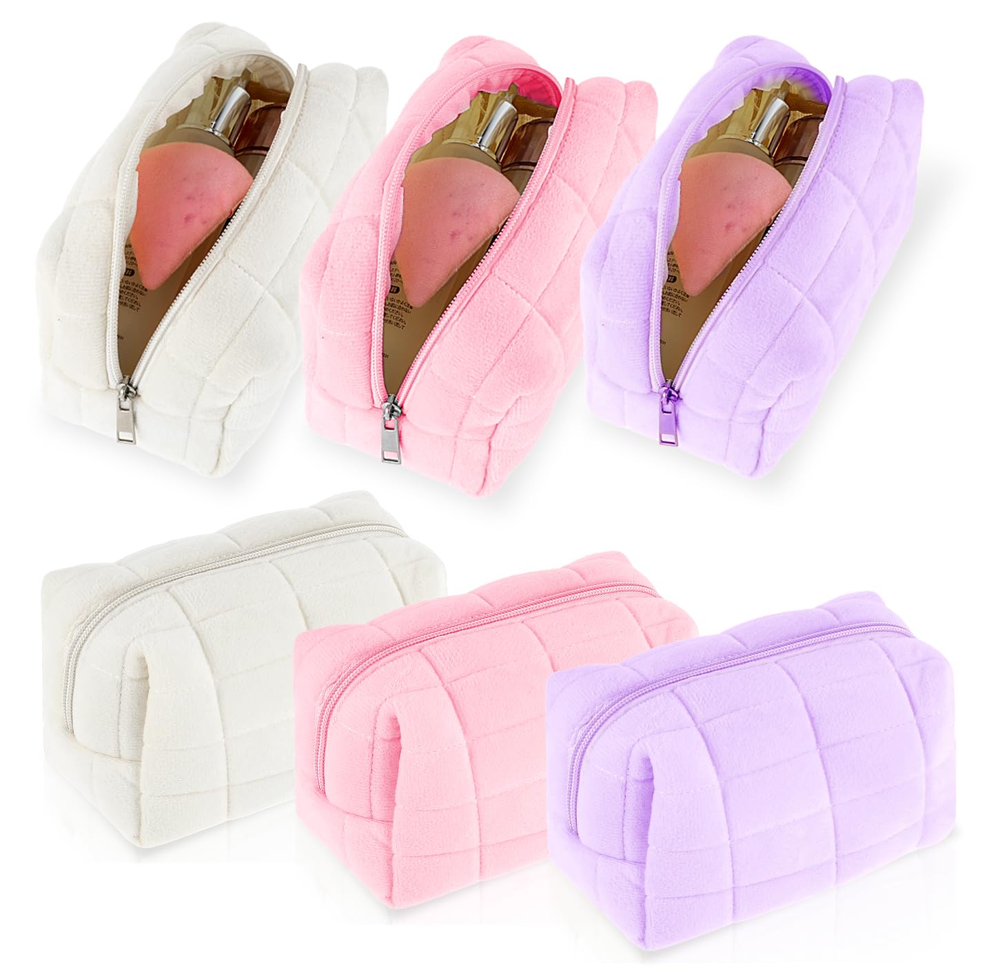 6-Piece Waterproof Travel Makeup Bag Set for Women - Large Cosmetic Organizer Case with Toiletry Pouch | Perfect for Bathroom Storage, Gym Essentials & Vacation Packing