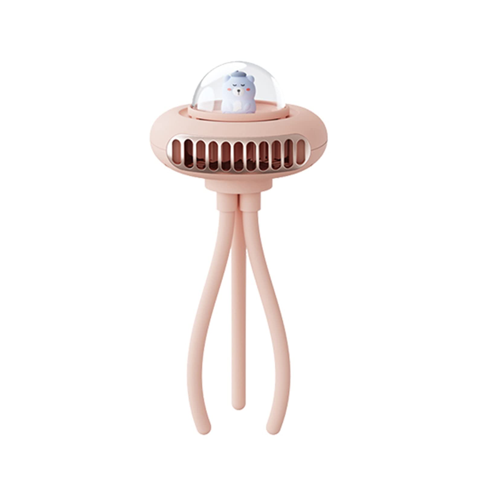 RVPECHWJ Mini Handheld Fan with Flexible Tripod - 4 Speed Portable Clip-on Fan for Stroller, Car Seat, Crib, Bike & Treadmill | Personal Cooling Fan for Home, Office, Travel & Outdoor Activities (Brass)
