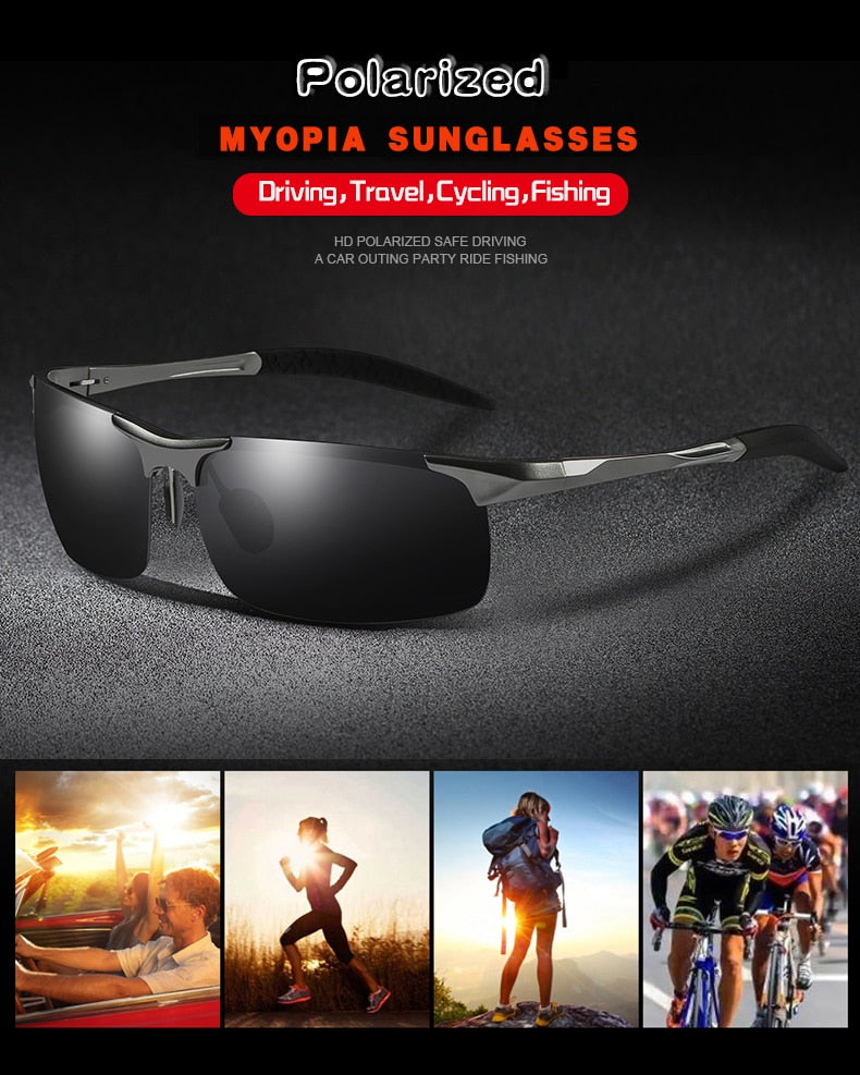 Aidien Men's Full Rim Square TR90 Myopic Reading Glasses & Sunglasses - Lightweight & Durable for Indoor Reading & Outdoor Sun Protection