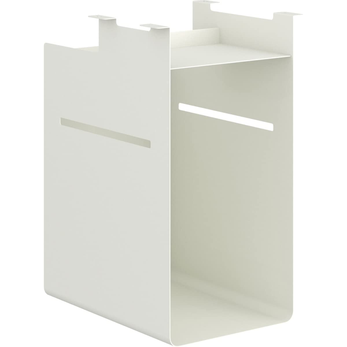 White Fuse Undermount Cubby Computer Desk - Modern Home Office Desk with Storage Shelf | Perfect for Small Spaces, Dorm Rooms & Workstations