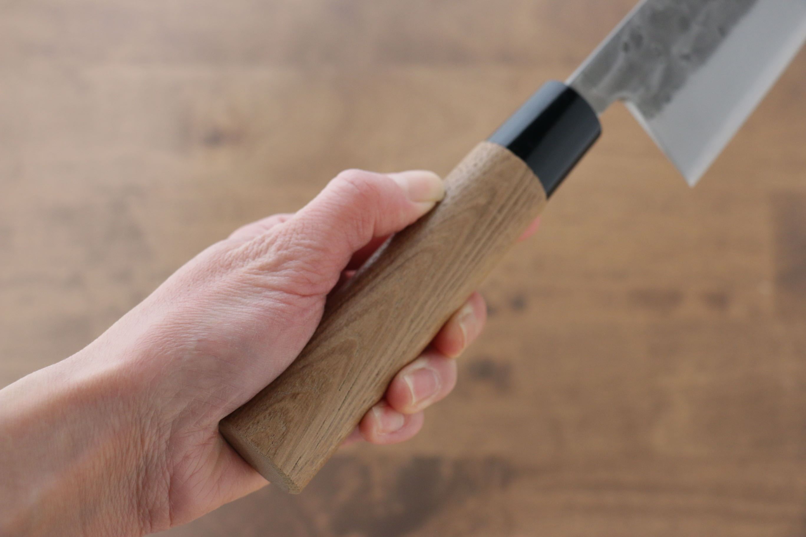 Premium Seisuke Blue Steel No.2 Nashiji Gyuto Japanese Chef Knife 240mm with Chestnut Handle - Perfect for Sushi, Meat Cutting & Professional Kitchen Use