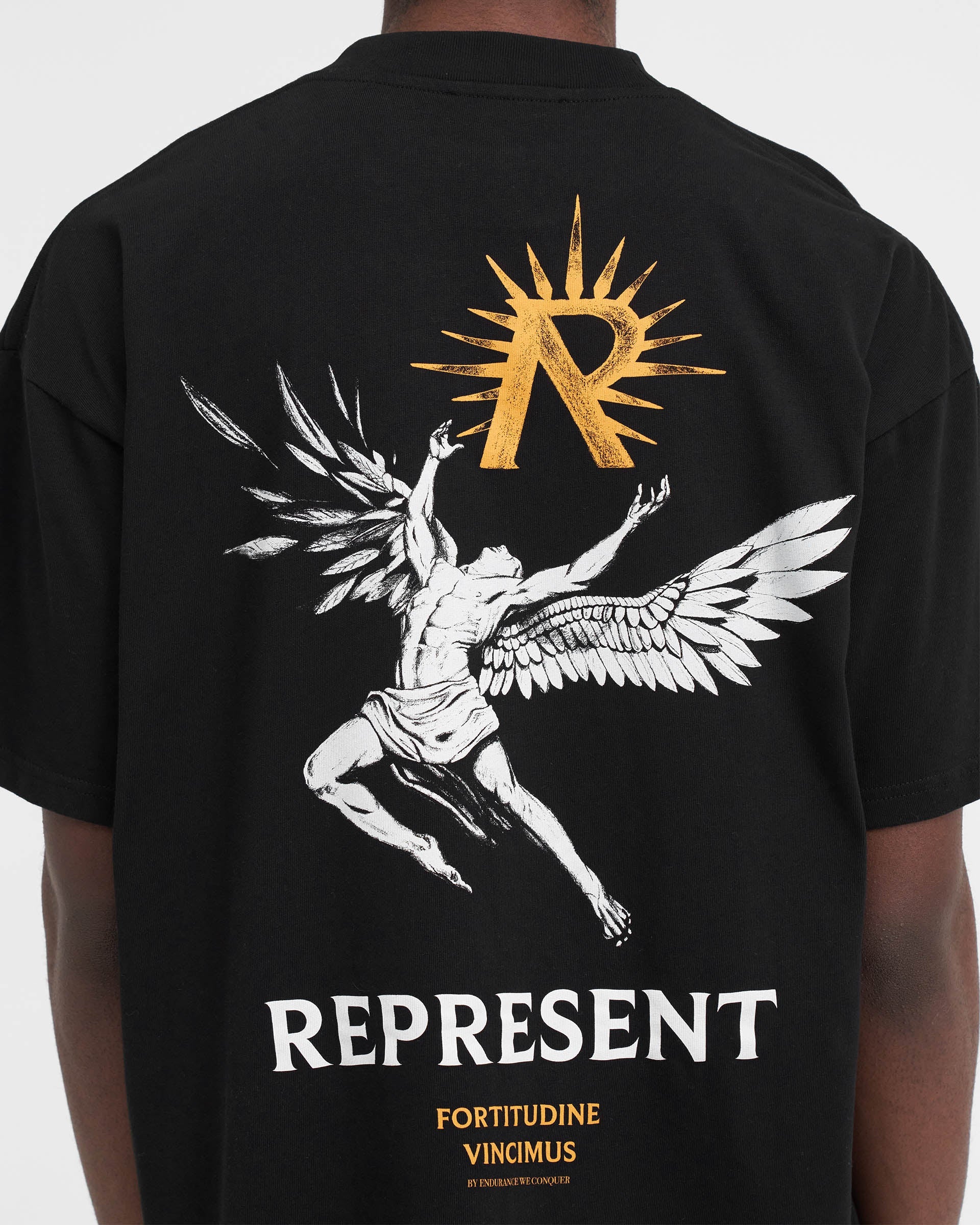 Premium Icarus Graphic T-Shirt for Men - Soft Cotton Jet Black Tee - Casual Wear & Street Style Outfit