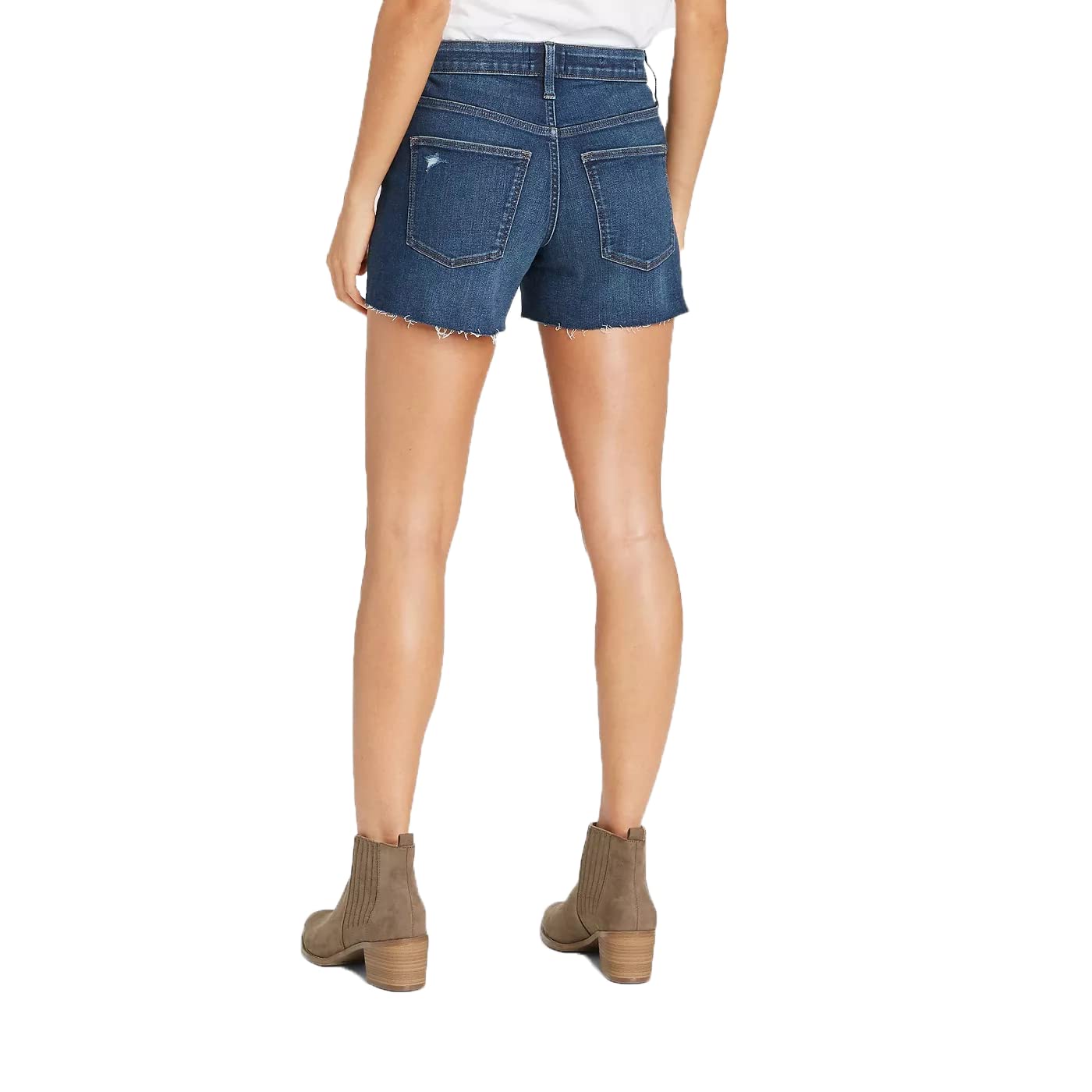 Universal Thread Women's High-Rise Slim Fit Jean Shorts - Dark Denim Wash | Comfortable & Stylish Denim Shorts for Summer | Perfect for Casual Outings, Beach Trips & Weekend Wear
