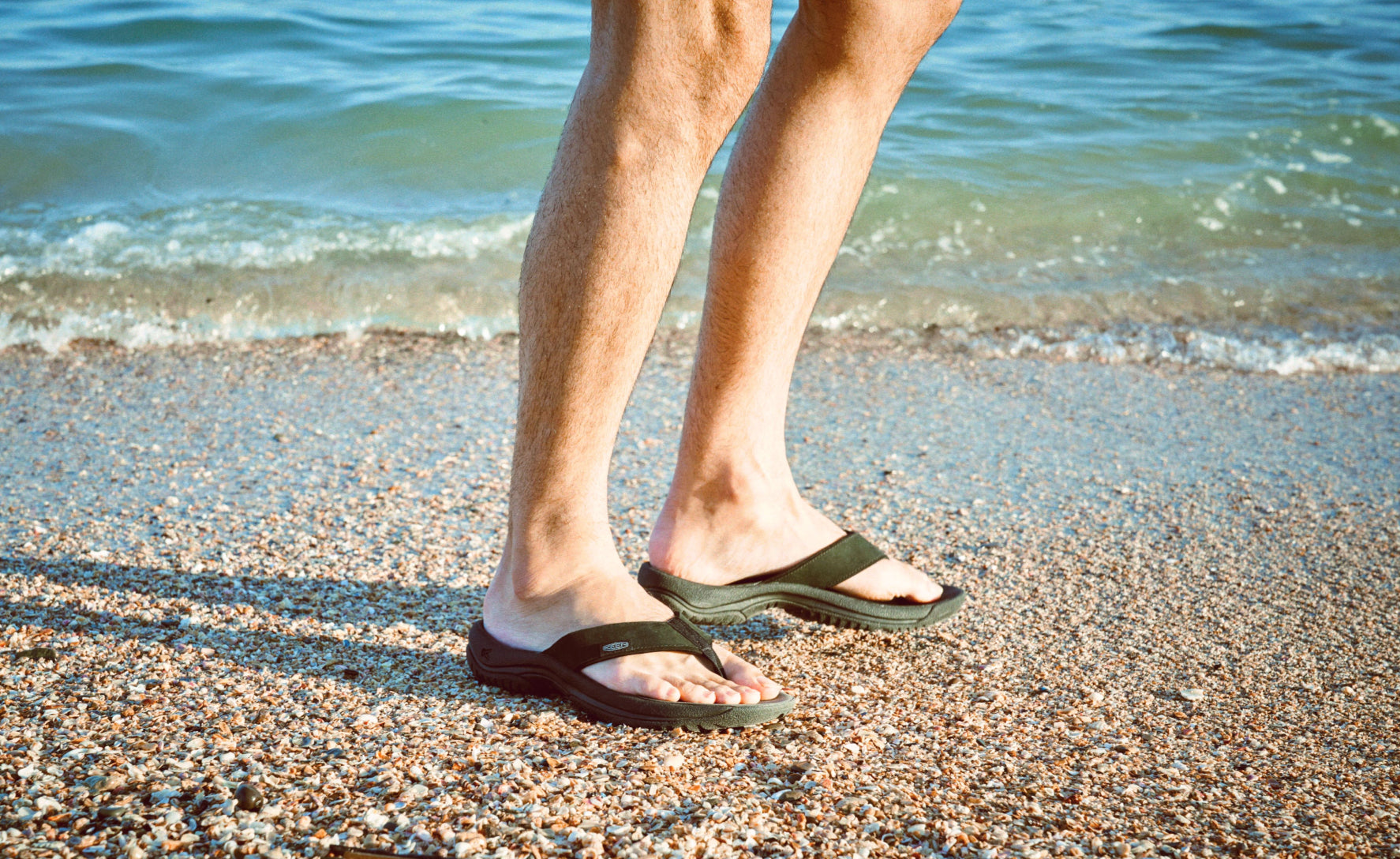 Men's Kona Leather Flip Flops - Comfortable Sandals for Beach, Pool & Casual Wear | Martini Olive/Forest Night Color Options