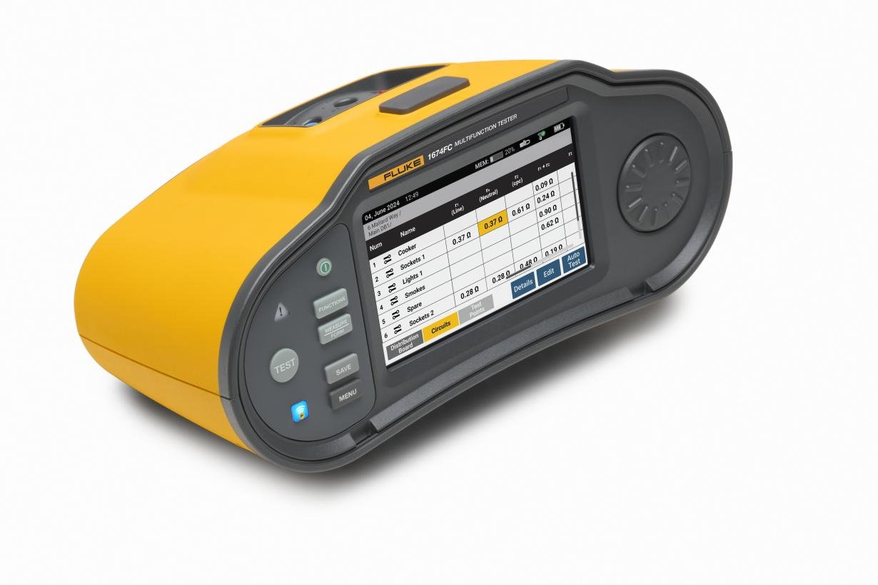 Fluke 1674 FC & 1630 Installation Multifunction Electrical Tester Kit with TruTest Software - Professional Electrician Tools for Circuit Testing & Safety Inspections