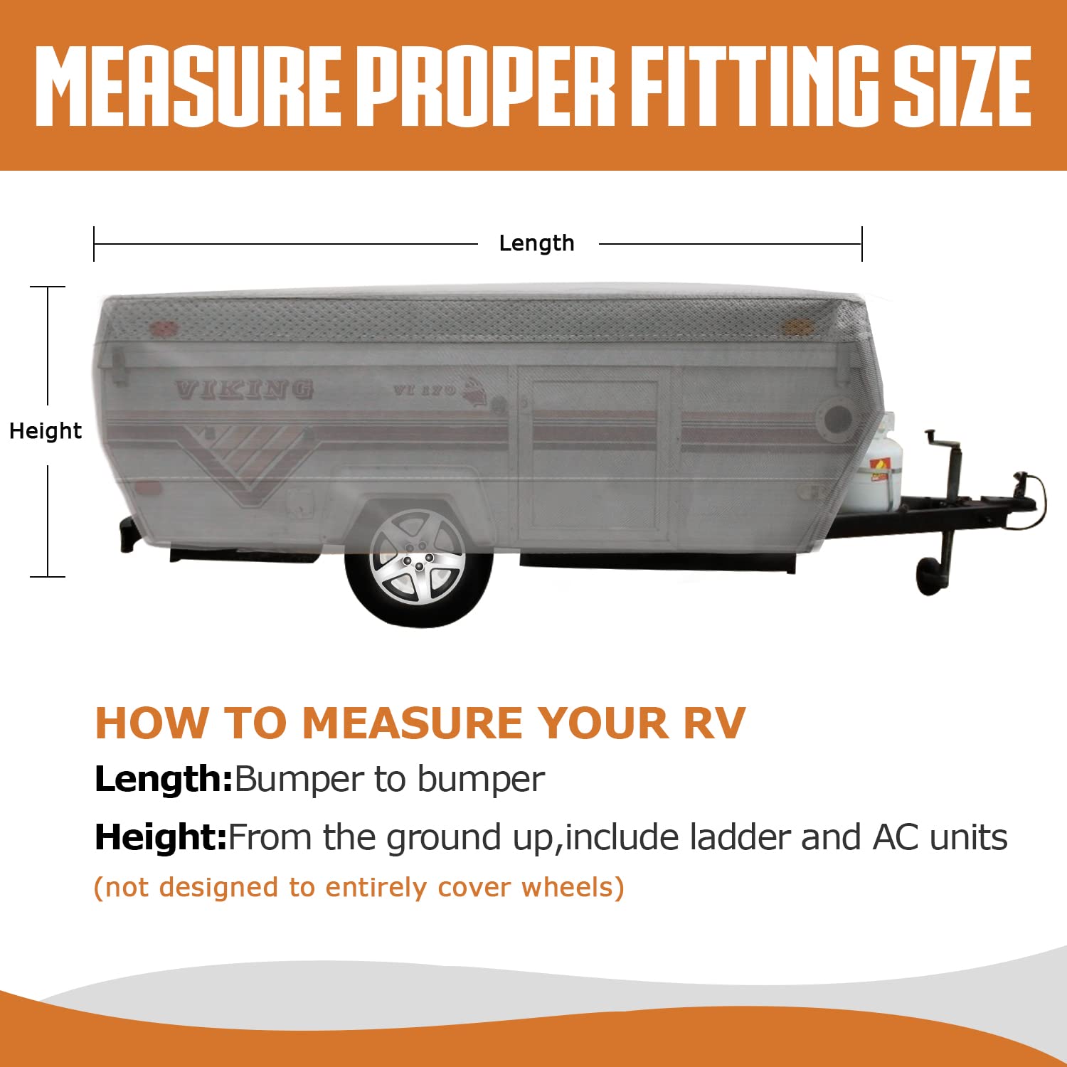 Leader Accessories Pop-Up Folding Camper Cover for RV Trailers (14-16 Feet) - Waterproof & UV-Resistant Protection for Outdoor Camping & Travel