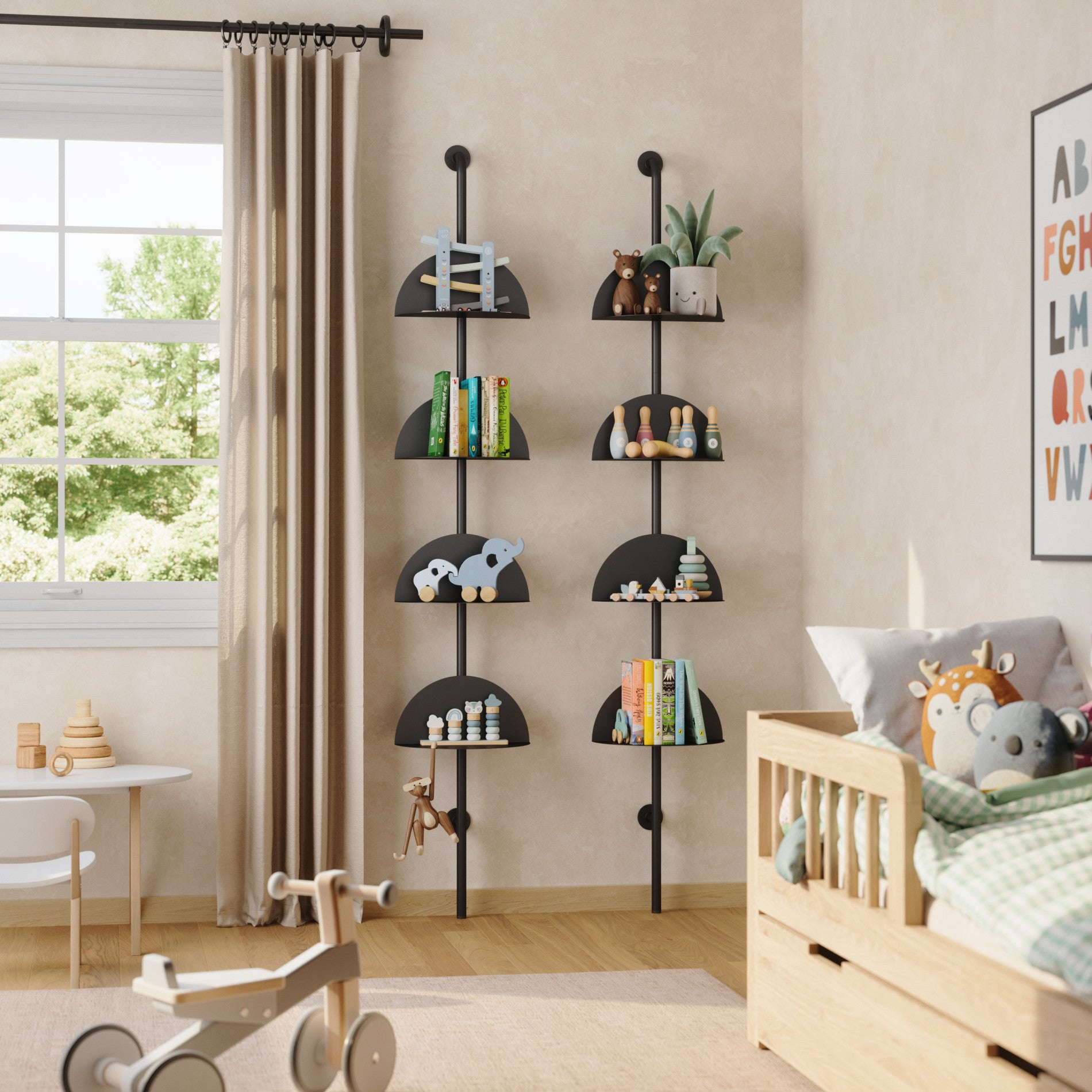 Adjustable Standing Shelf - Sturdy & Space-Saving Storage Organizer for Home Office, Kitchen, or Bathroom | Perfect for Books, Plants & Decor Items