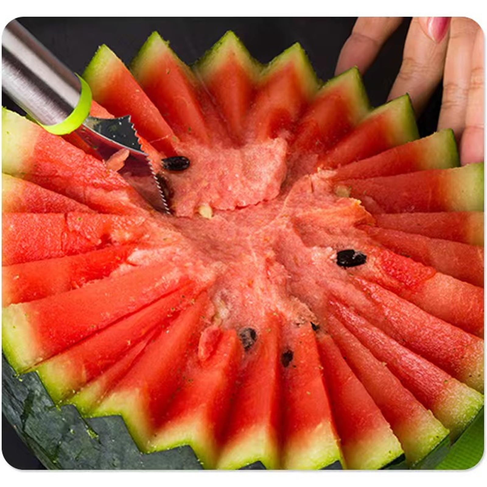9-Piece Stainless Steel Fruit Tool Set - Apple Slicer, Avocado Cutter, Watermelon Slicer, Kiwi Scooper with Seed Remover - Kitchen Gadgets for Fruit Shaping, Salad Prep & Party Platters