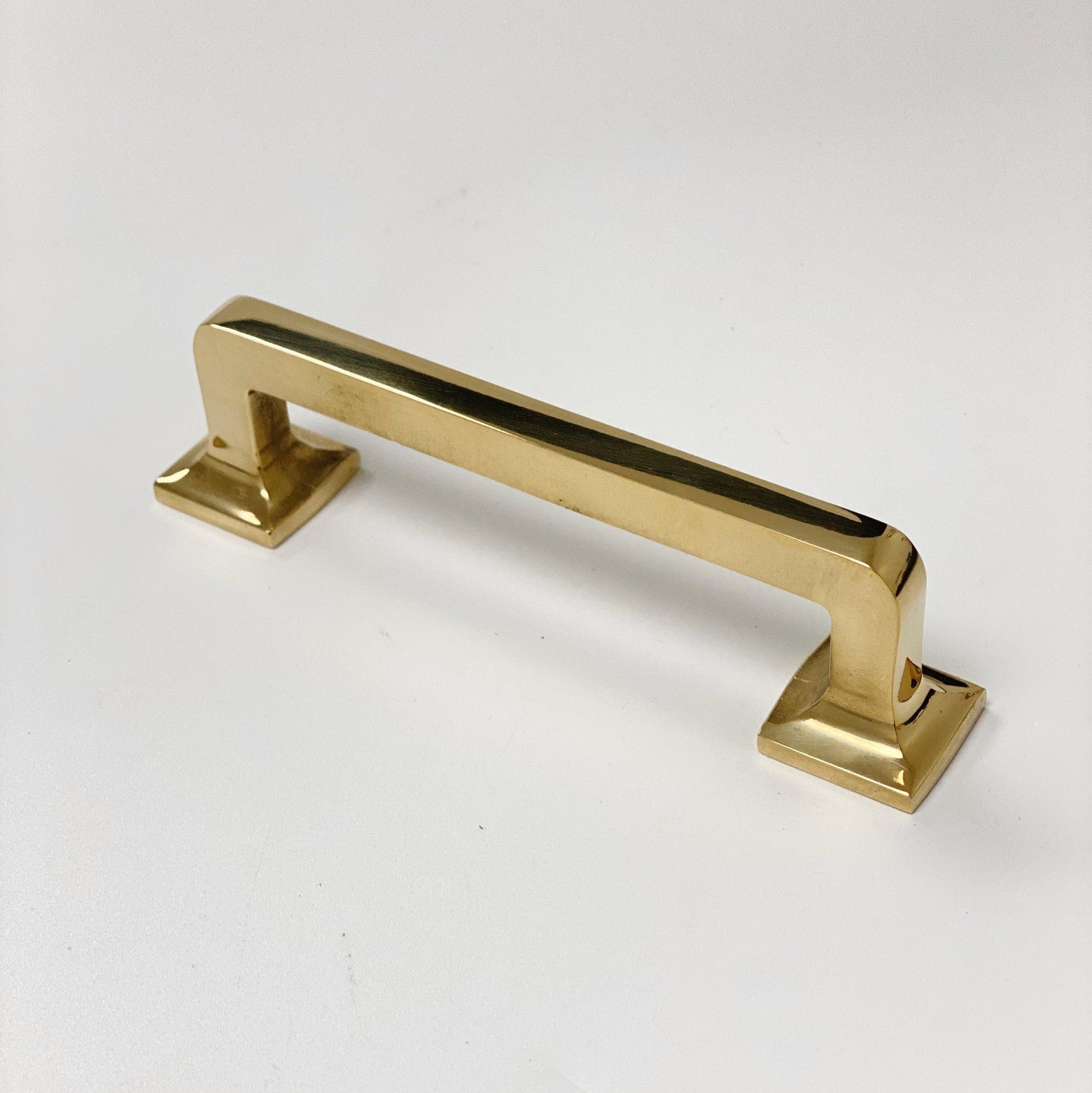Vintage Unlacquered Brass Eloise Mission Style Drawer Pulls - 3