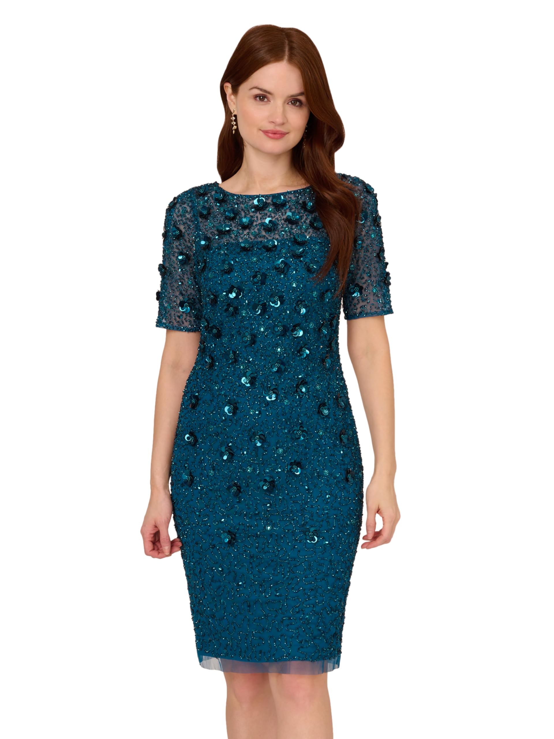 Adrianna Papell Women's Beaded Cocktail Dress - Elegant Evening Gown for Parties, Weddings & Special Occasions