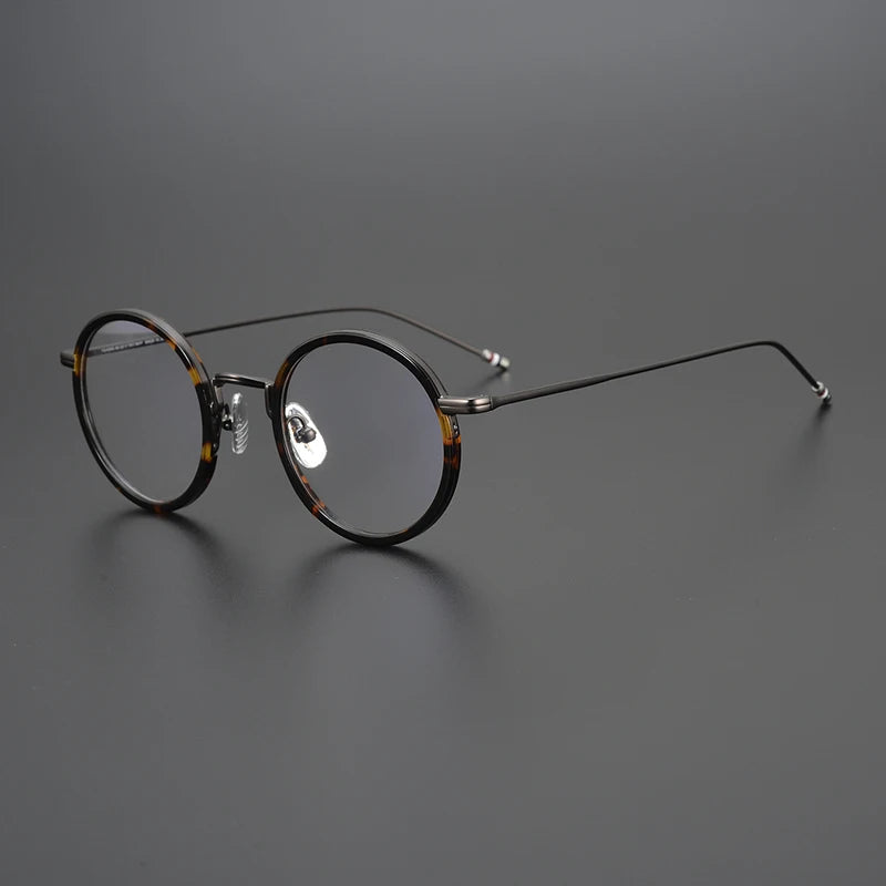 Stylish Black Unisex Full Rim Round Eyeglasses X906 - Lightweight Alloy & Acetate Frame for Work, Reading, and Fashion