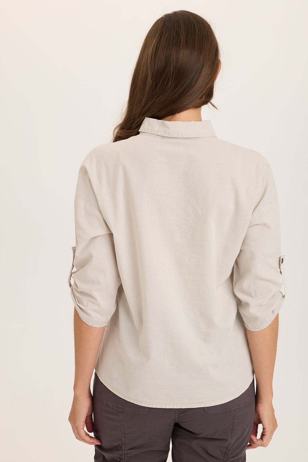 Carrie Linen 3/4 Sleeve Button Up Shirt for Women - Casual & Office Wear - Breathable Summer Blouse for Work & Outings