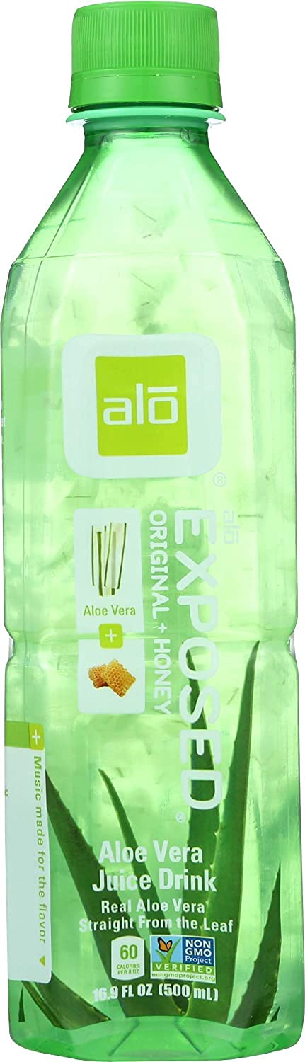 ALO Exposed Aloe Vera Juice Drink with Honey - 16.9 Ounce (Pack of 48) | Natural Hydration & Digestive Support | Perfect for Wellness Routines & Healthy Lifestyles