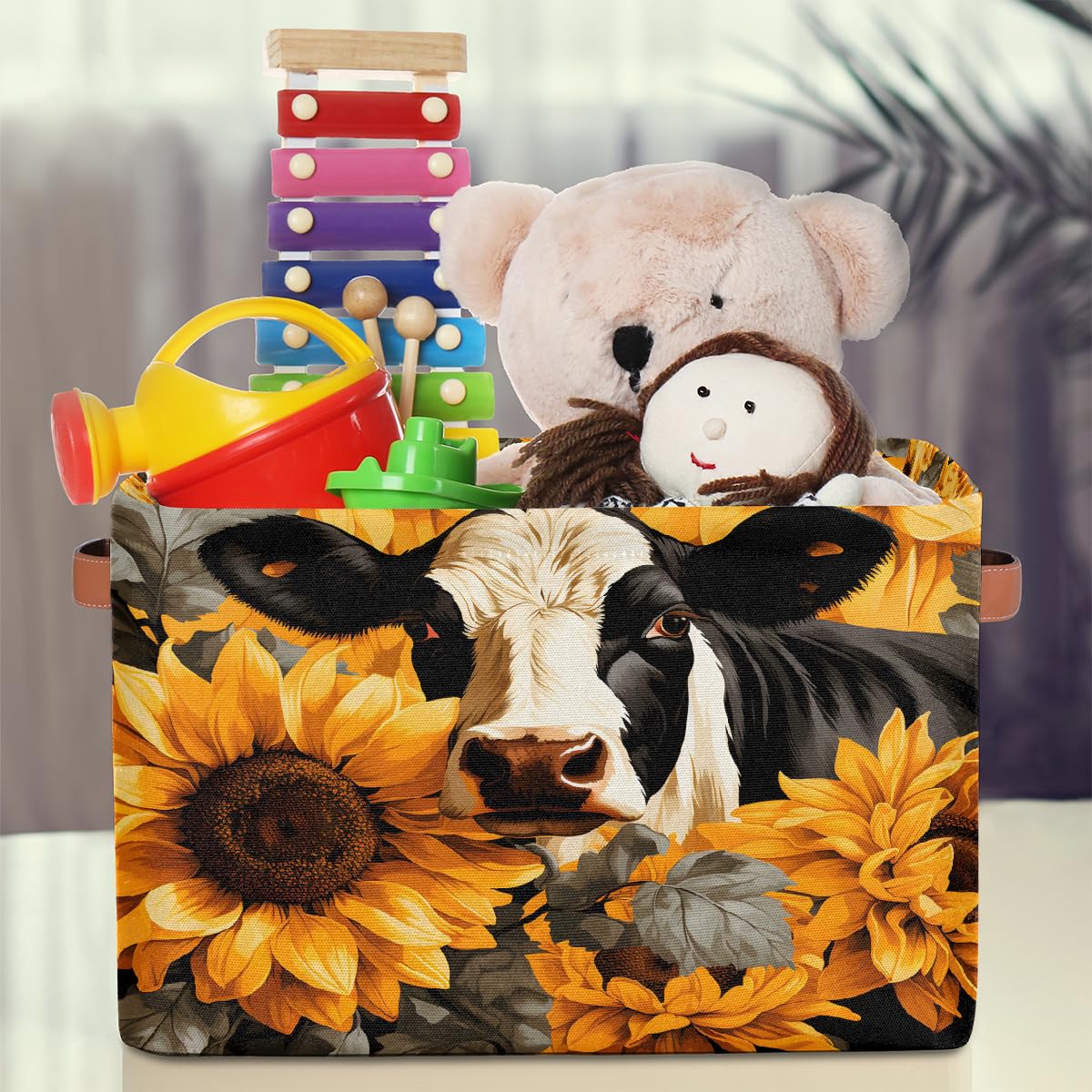 Foldable Storage Baskets with Handles - 2 Pack for Home & Shelves Organization